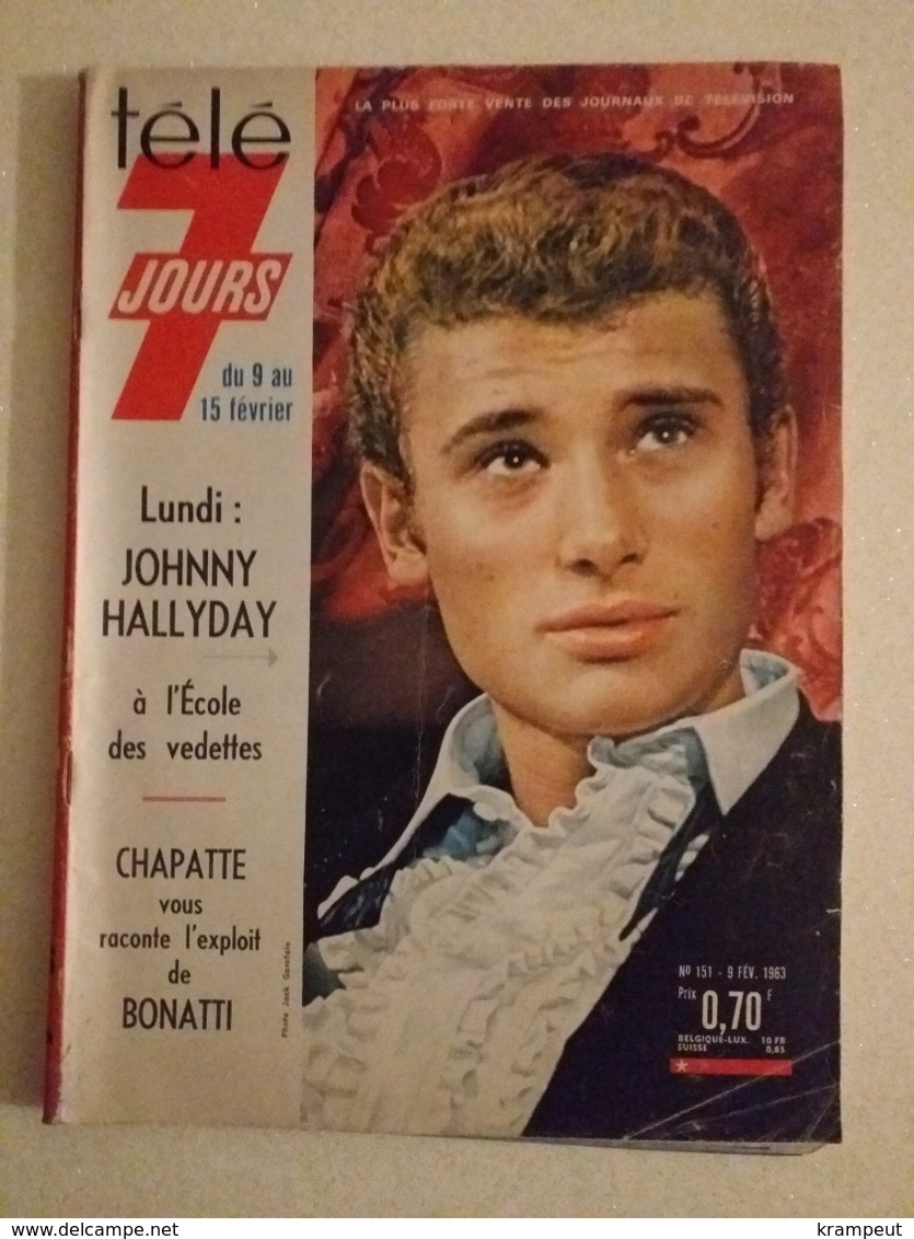 MAGAZINE TELE 7 JOURS N° 151 Février 1963 JOHNNY HALLYDAY - Televisie