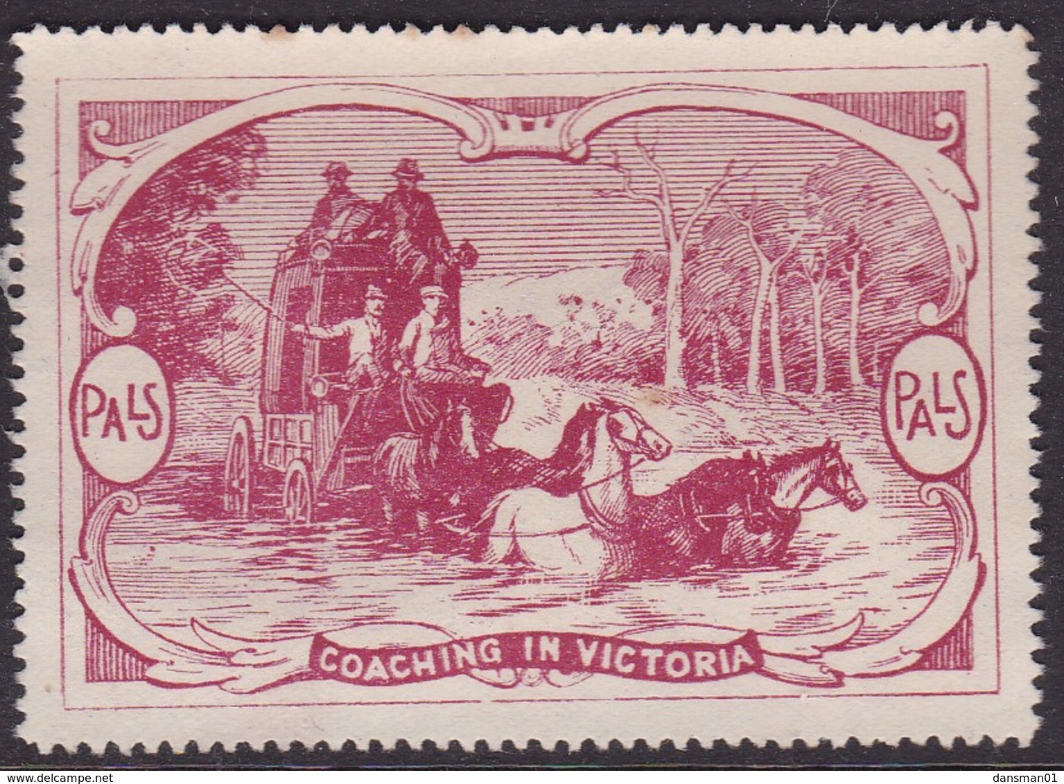 Australia 1920's PALS Label Victoria No Gum - Cinderella