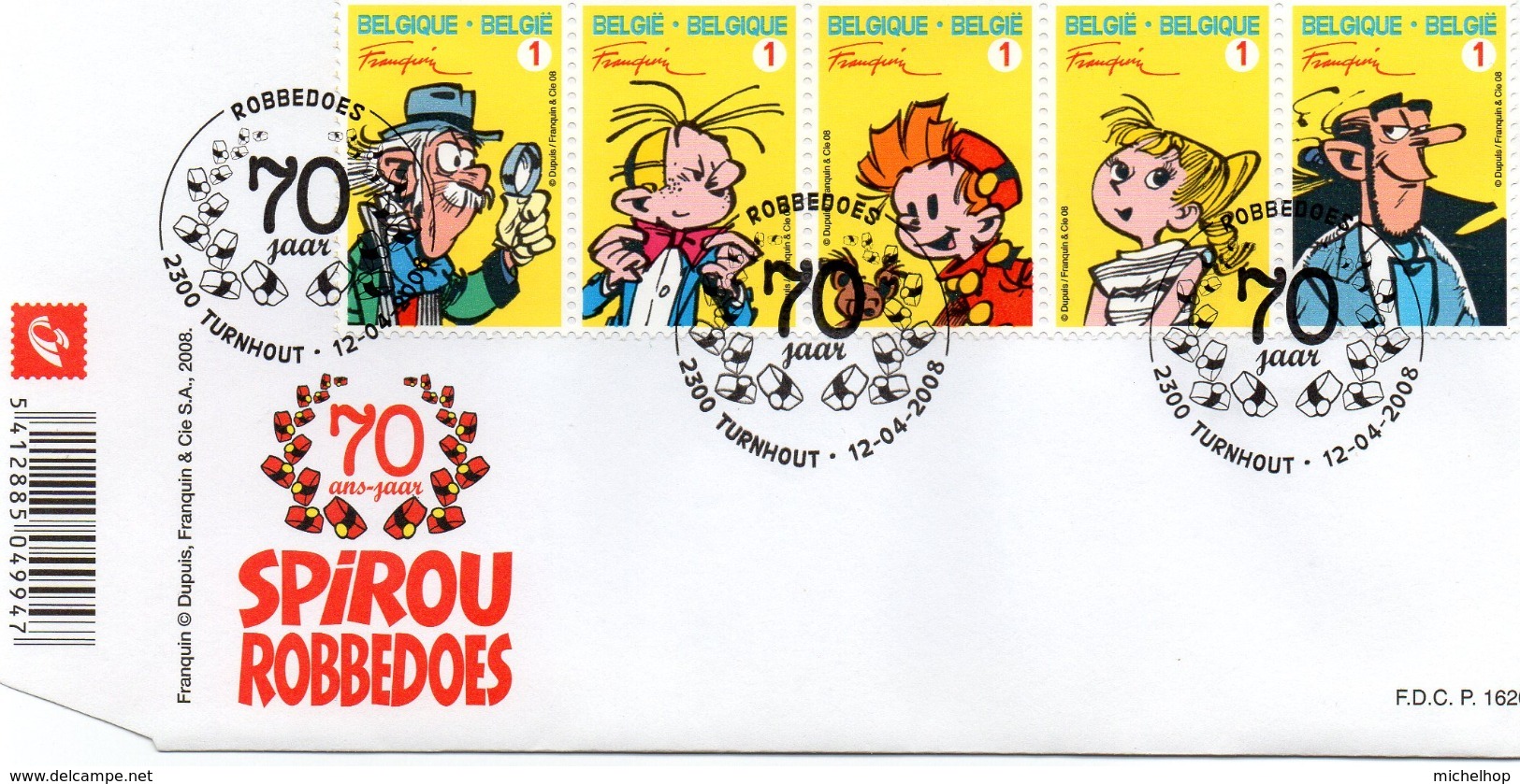 F.D.C. P. 1620 - 2008 - SPIROU - ROBBEDOES - Turnhout - 2001-2010