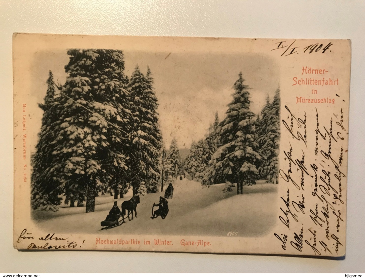 Austria Österreich Mürzzuschlag Hörner Schlittenfahrt Ski Traineau Winter Snow Alps 11634 Post Card Postkarte POSTCARD - Mürzzuschlag