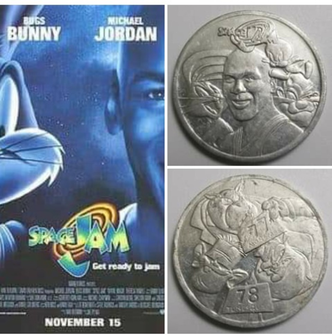 U.S. , RARE Token Of The Basketball Player..Michel Jordan..Space Jam Movie , Agouz - Other & Unclassified