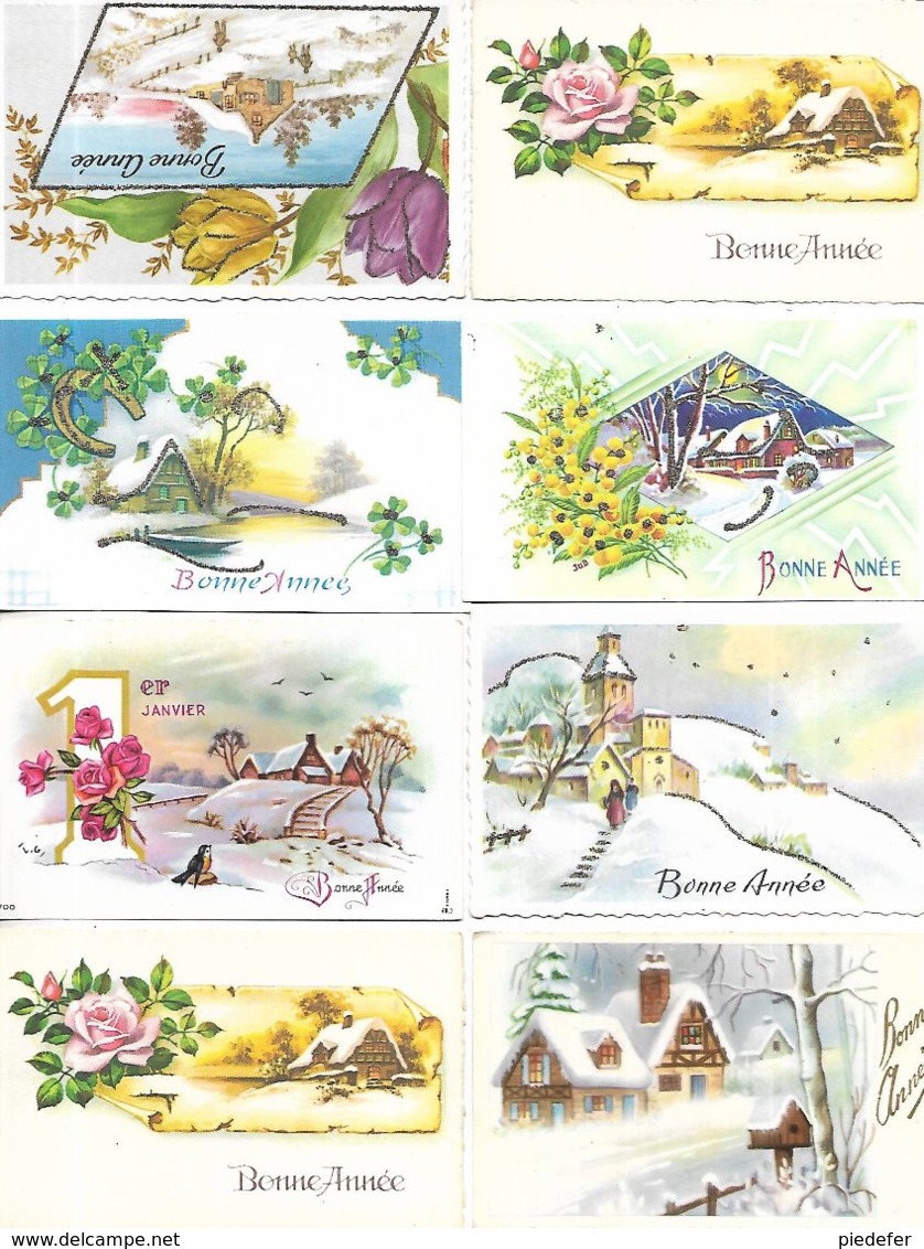 Lot De 40 Cartes Postales De Voeux " Bonne Année, Nouvel An " - Toutes Scannées - Nouvel An