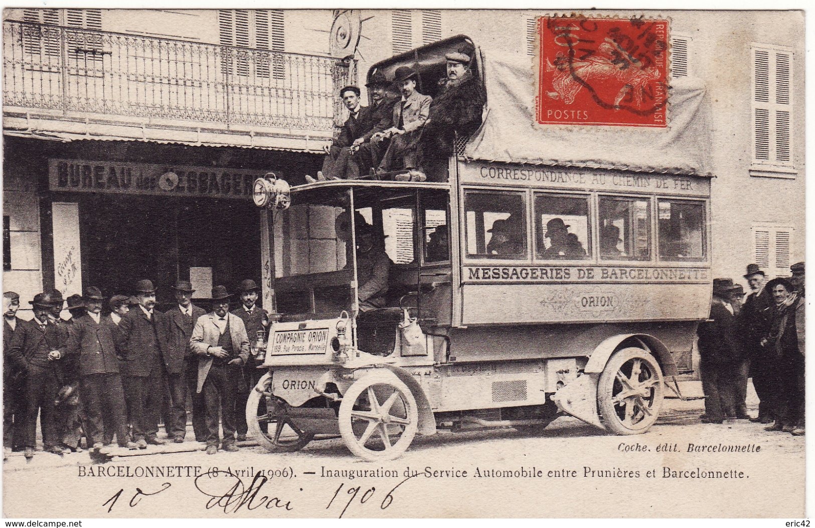 04 BARCELONNETTE 8 Avril 1906 **Inauguration Du Service Automobile Entre Prunières Et Barcelonnette** Autobus - Barcelonnette