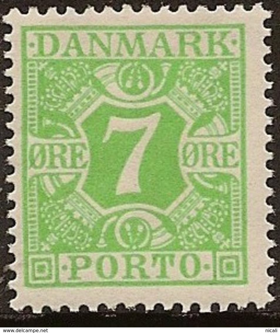 DENMARK 1921 7o Postage Due SG D225 HM #HI115 - Segnatasse