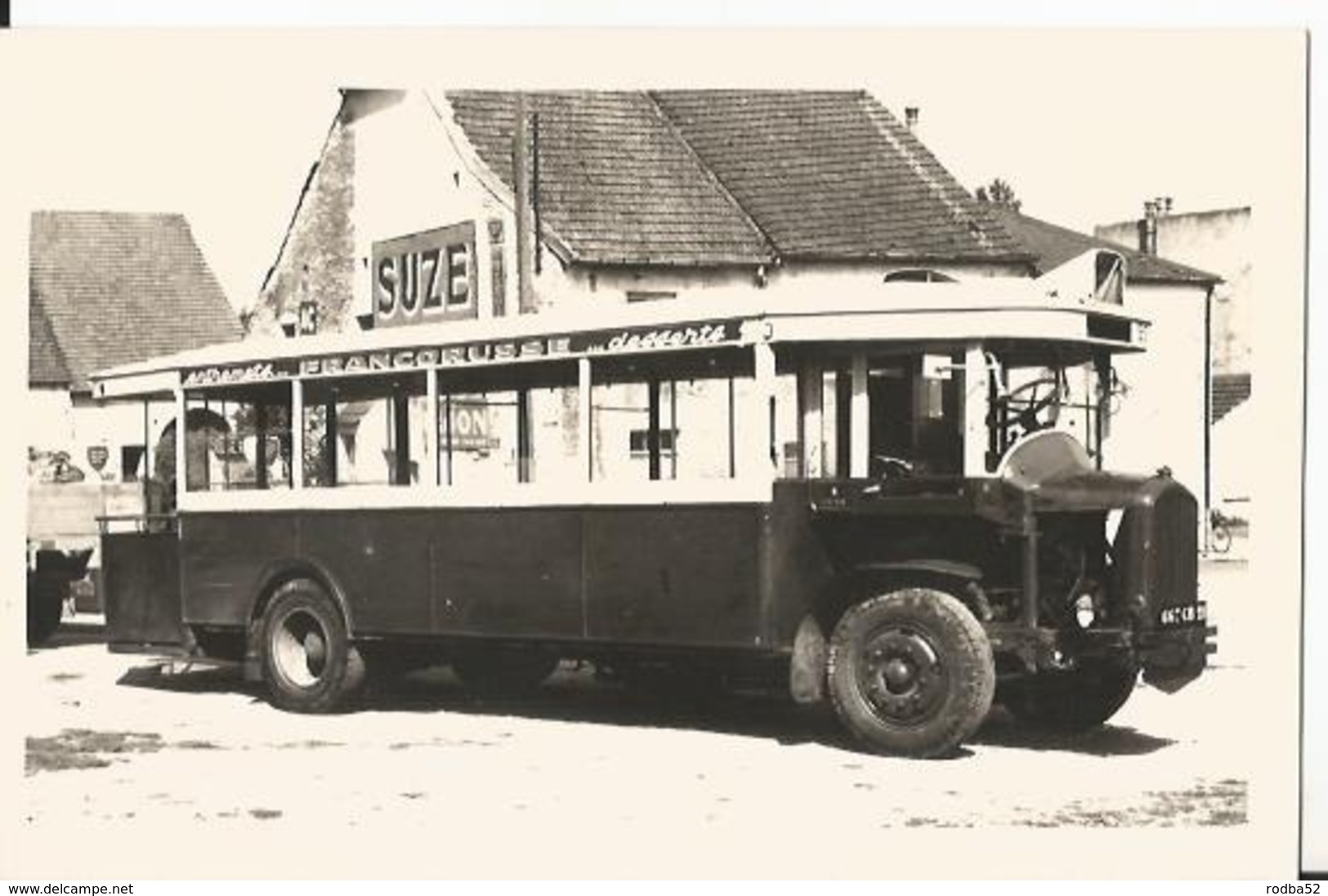 Photo - Thème Transport - Bus En Côte D'Or - Dijon ?? - Pub Entremets Francorusse  - Autobus Gros Plan - Auto's