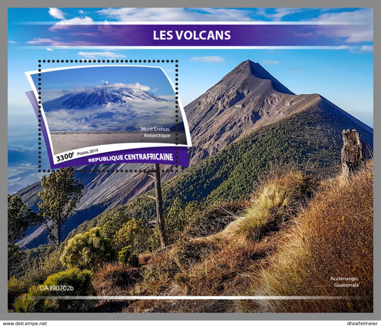 CENTRALAFRICA 2019 MNH Volcanoes Vulkane Volcans S/S - OFFICIAL ISSUE - DH1943 - Volcanos