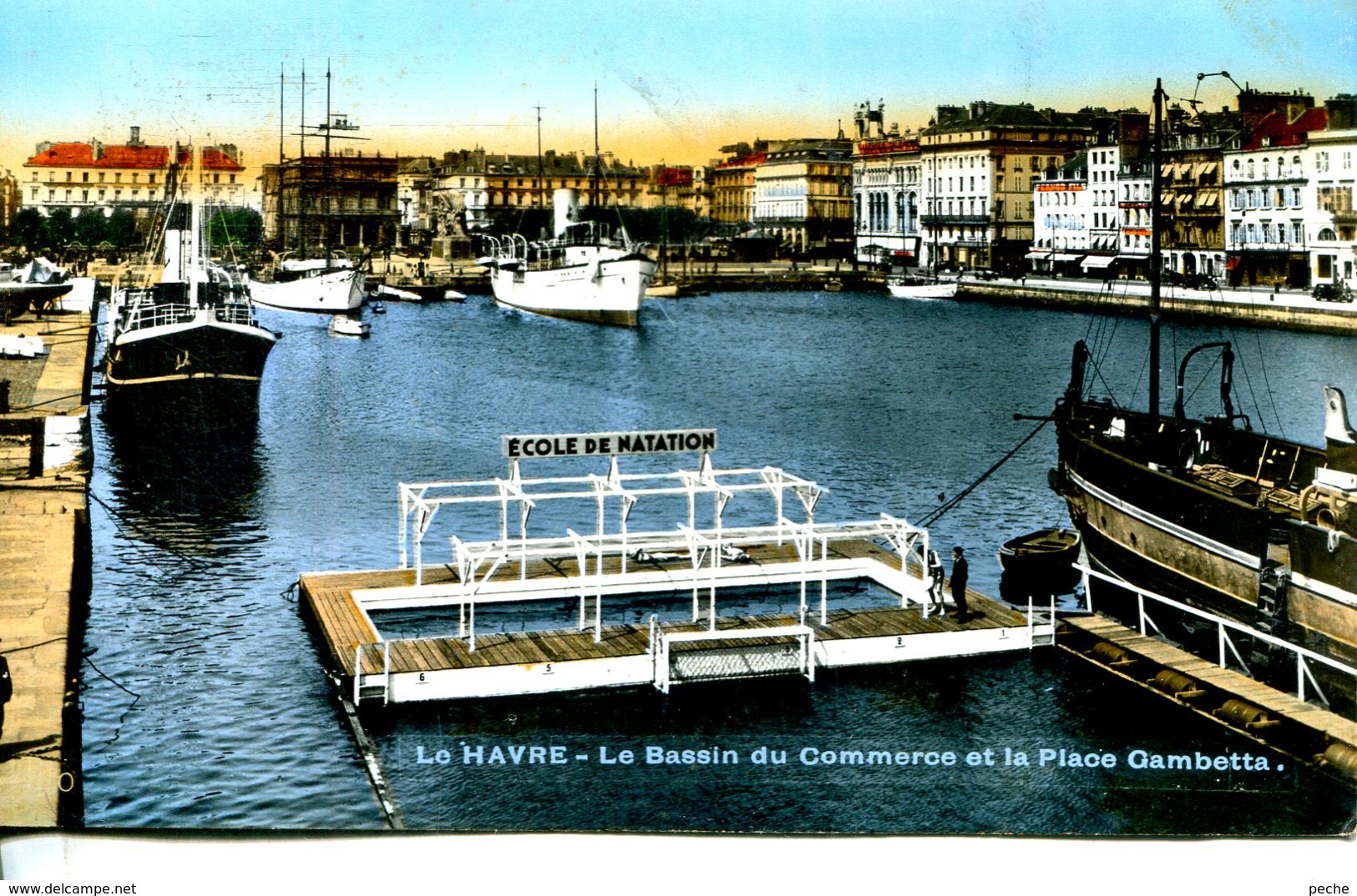 N°78151 -cpa Le Havre -le Bassin Du Commerce Et La Place Gambetta- - Nuoto