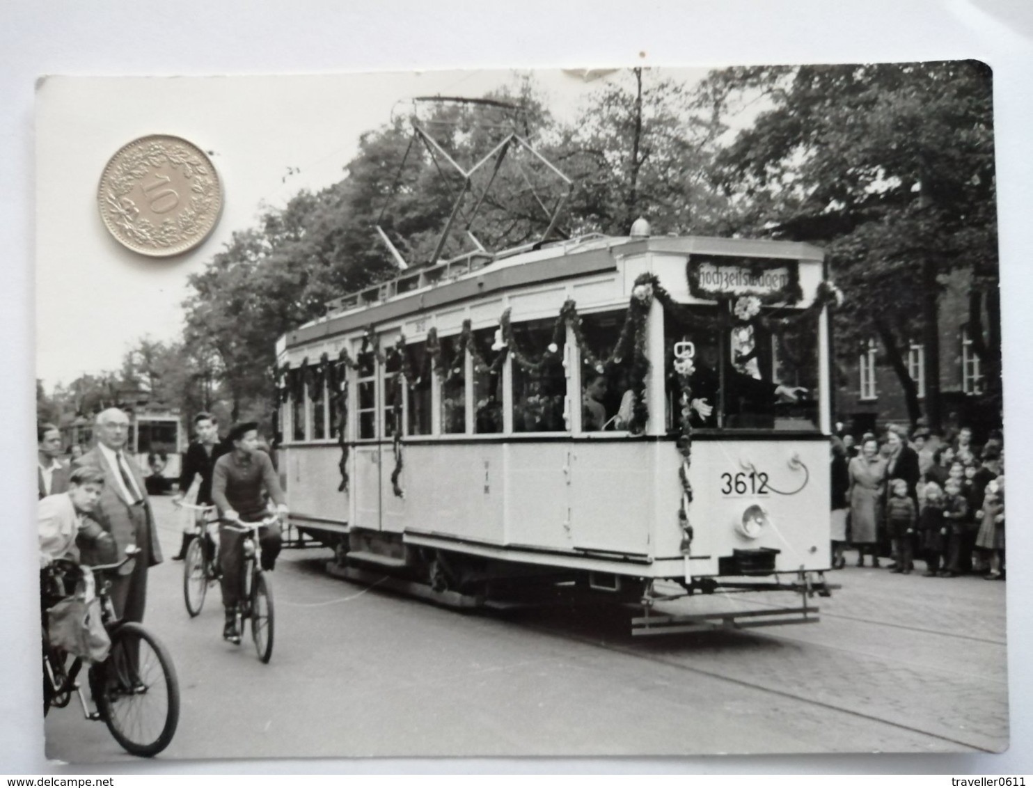 Berlin, Strassenbahn, Tram, Hochzeitswagen, Fahrräder , 1953 - Tramways
