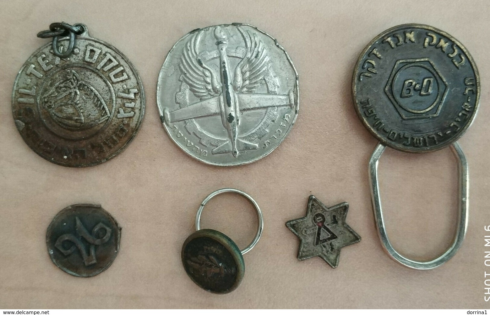 Lot 6 Items - Israel IDF Air Force & Civilian Keychains And Broken Pins Judaica - Luchtvaart