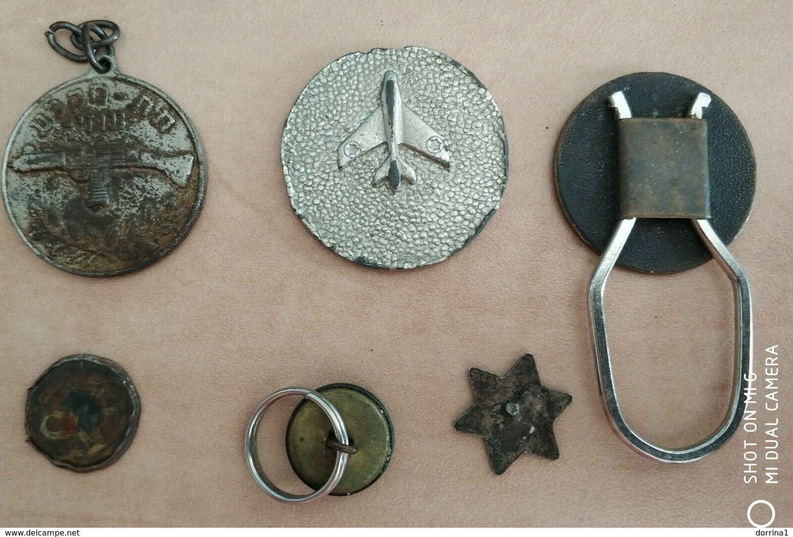 Lot 6 Items - Israel IDF Air Force & Civilian Keychains And Broken Pins Judaica - Aviation