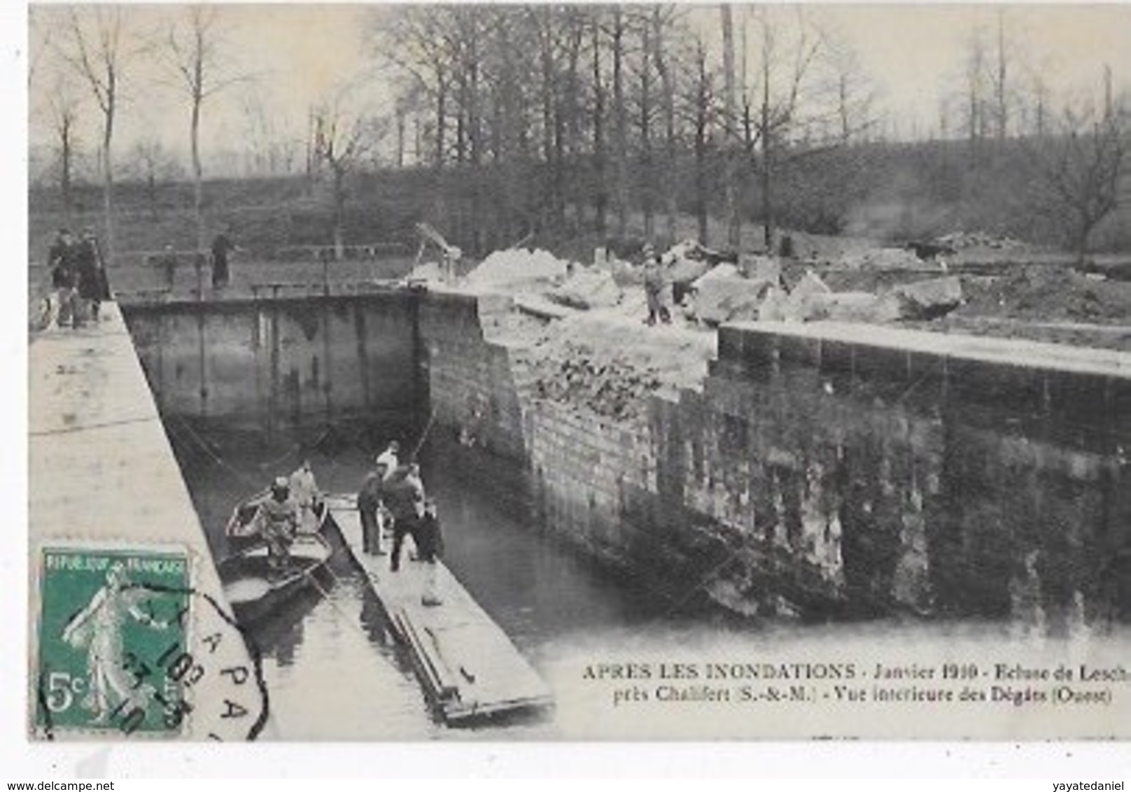 CPA De LESCHES - Ecluse De Lesches  Prés De CHALIFERT Après Les Inondations De 1910 - Autres & Non Classés