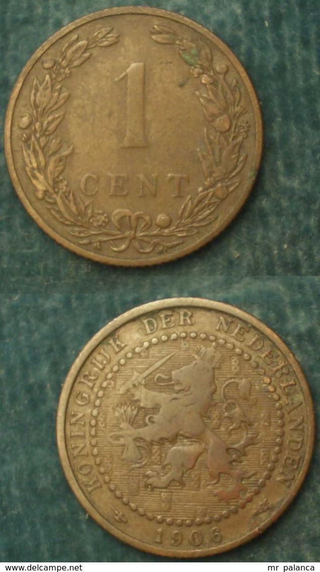 M_p> Olanda O Paesi Bassi 1 Centesimo 1906 - 1 Centavos