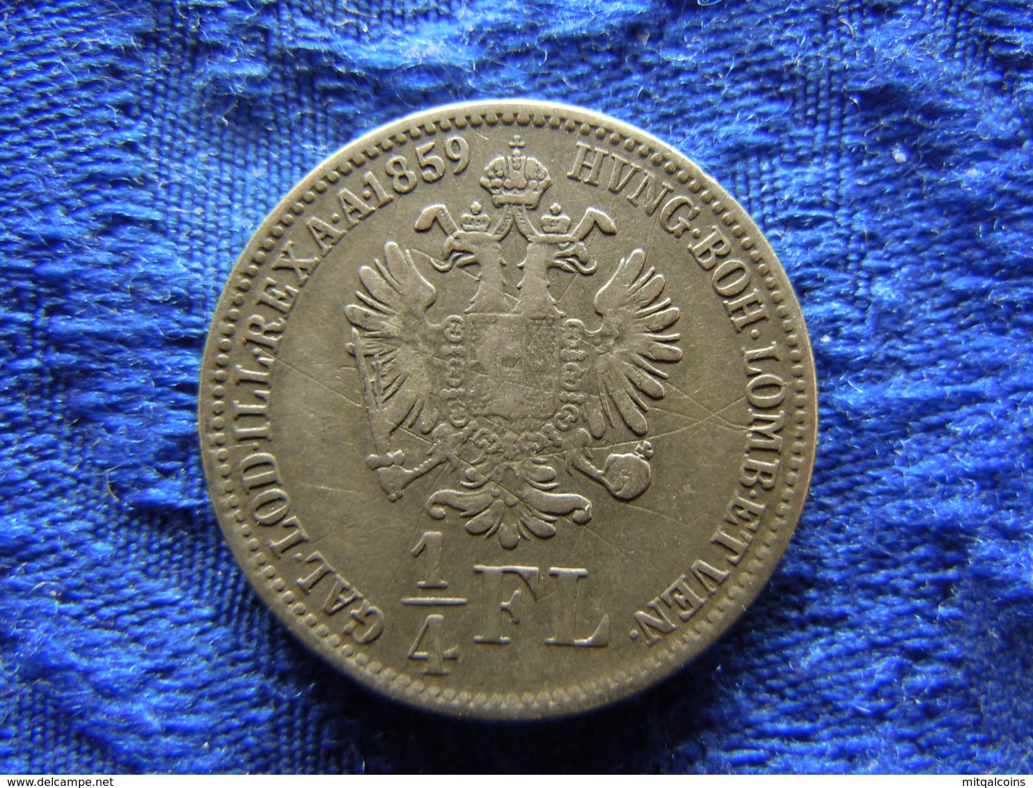 AUSTRIA 1/4 FLORIN 1859 B, KM2214 Scratched - Oesterreich