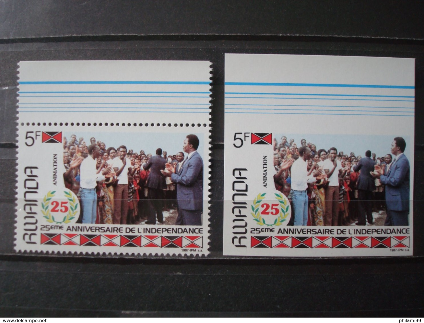 RWANDA 1987 Nr 1300A COT. 320 EUR IMPERF. + PERF. MNH** NOT ISSUED / INDEPENDENCE POLITICS - Neufs