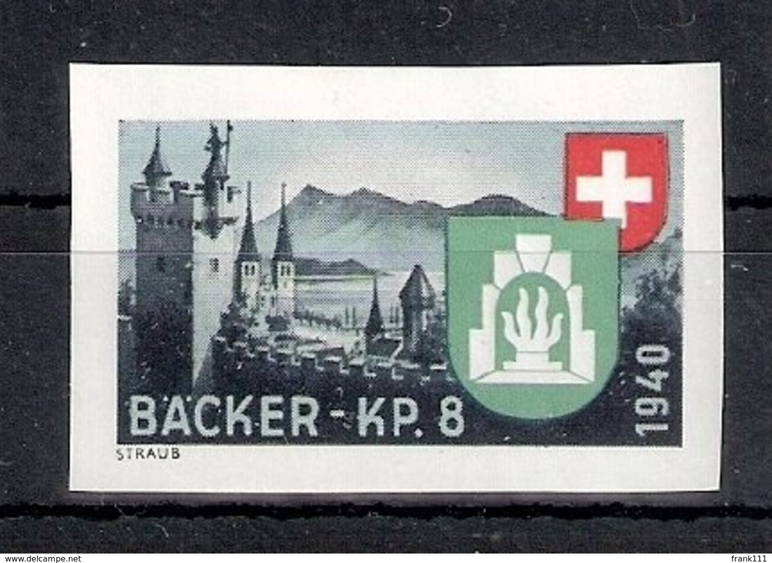 Schweiz Soldatenmarken Bäcker Bäcker-Kp. 8 * 1940 Ungezähnt / Geschnitten - Vignettes