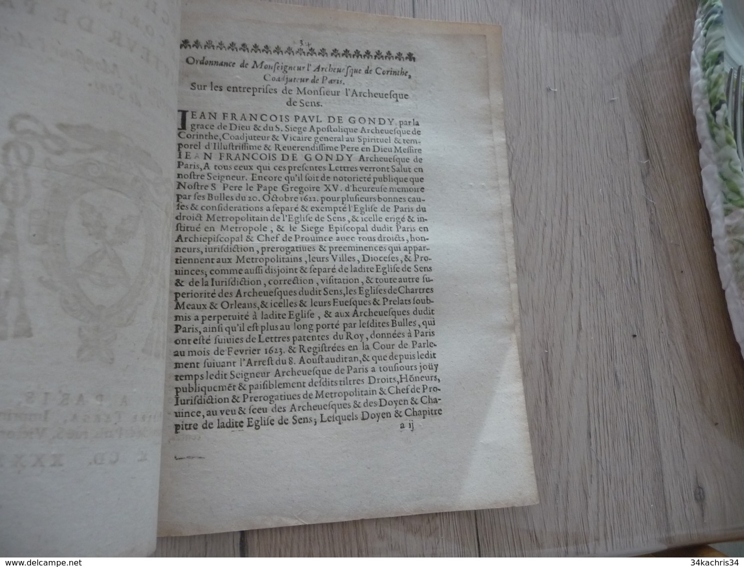 Ordonnance De Monseigneur L’archevêque De Corinthe 1650 Les Entreprises De L'Archevêque De Sens 4 P Désolidarisées - Décrets & Lois