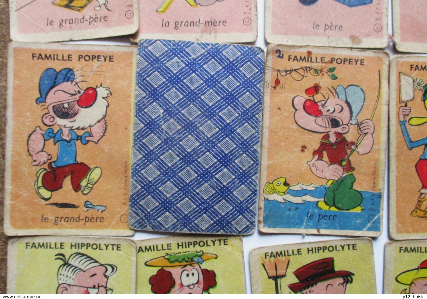 ANCIEN JEU 42 CARTES 7 SEPT FAMILLES POPEYE HIPPOLYTE FELIX LE CHAT LE PETIT ROI BLONDIE ILLICO FLOP - Autres & Non Classés