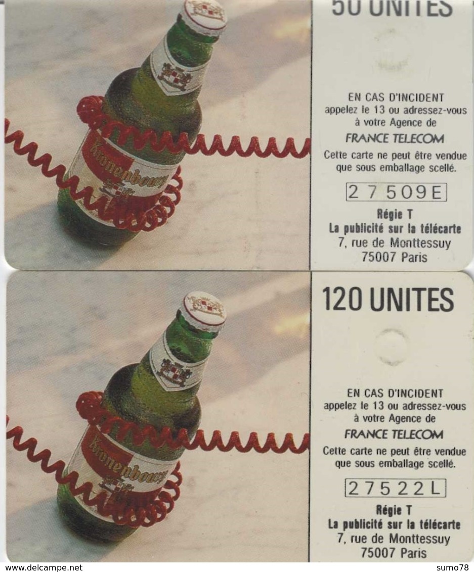 FRANCE - 50 Unités Et 120 Unités - KRONENBOURG  - Télécartes Utilisées - 1988