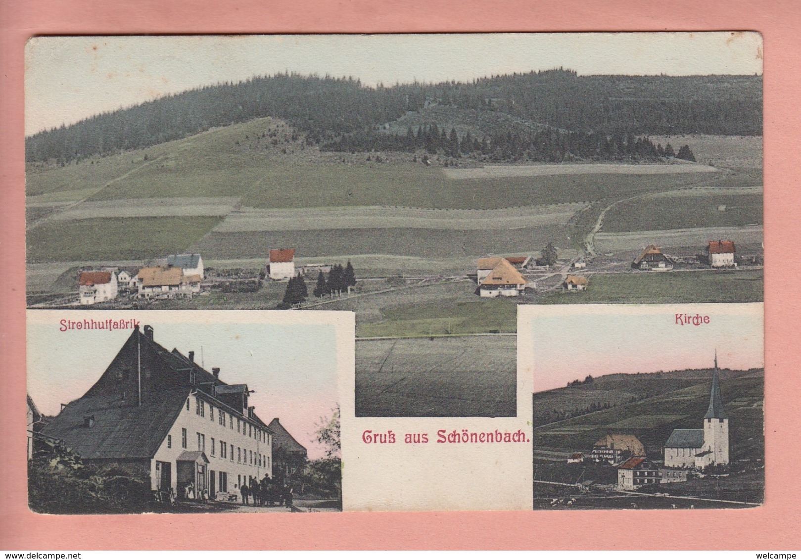 OLD POSTCARD - GERMANY - DEUTSCHLAND -   GRUSS AUS SCHONENBACH - STROHHUT-FABRIK - Andere & Zonder Classificatie