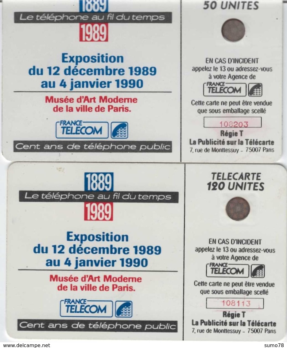 FRANCE - 50 Unités Et 120 Unités - LE TELEPHONE AU FIL DU TEMPS  - Télécartes Utilisées - 1988