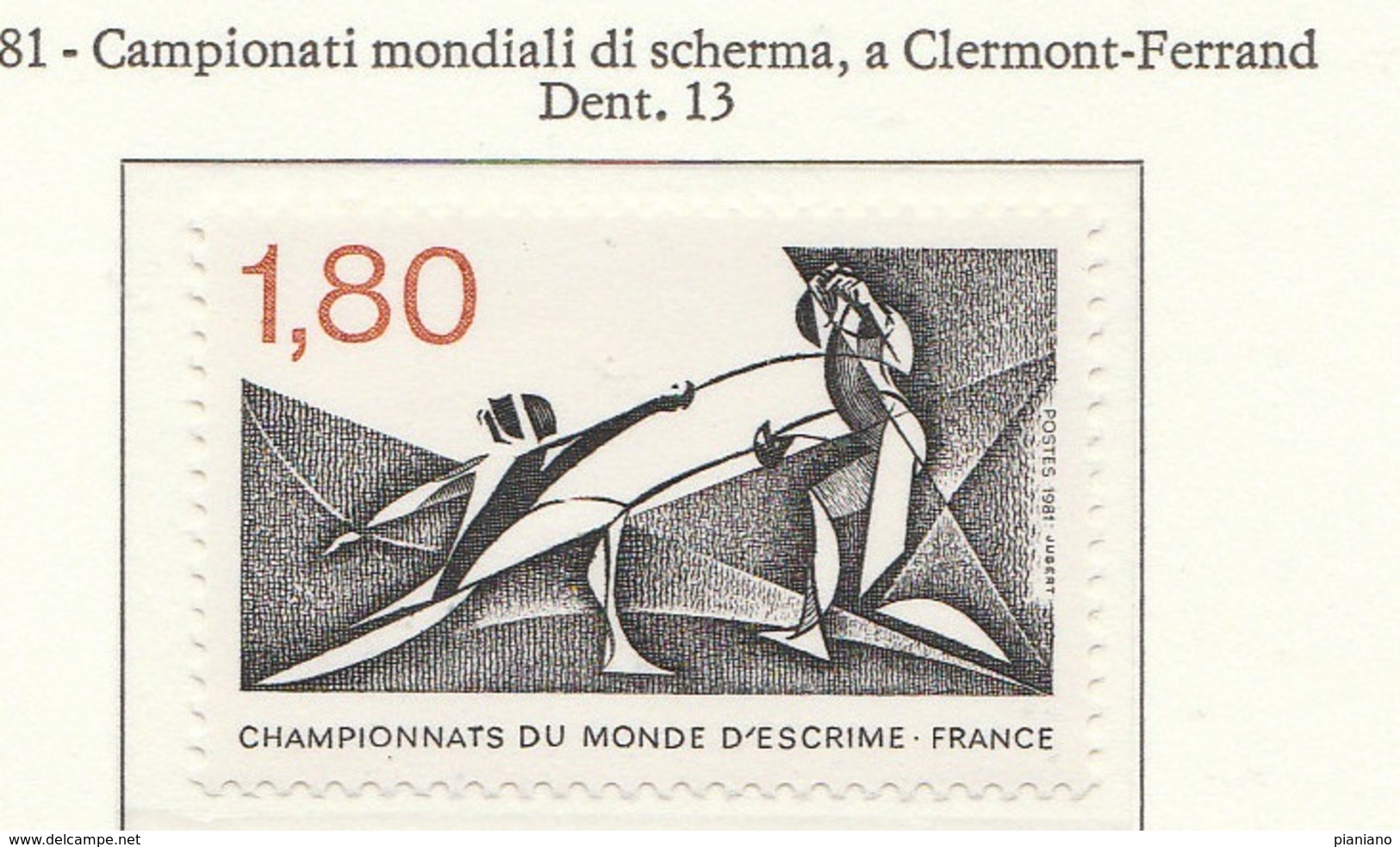 PIA - FRAN -1981 : Campionati Mondiali Di Scherma A Clermont-Ferrand    - (Yv 2147) - Scherma