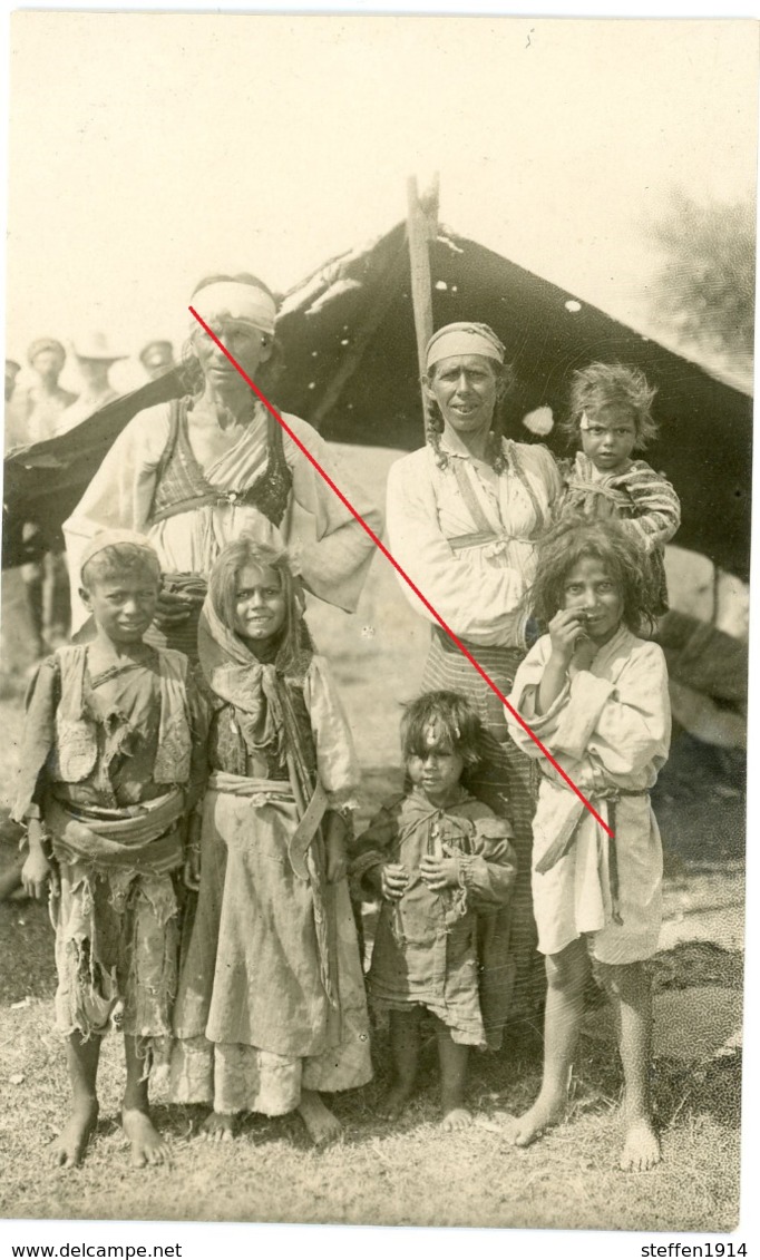 Belle Carte - Enfants - Zigeuner - Gitan - Gypsy - Serbia Balkan Mazedonien -  Allemande Carte Photo-1914-1918 WWI - Weltkrieg 1914-18
