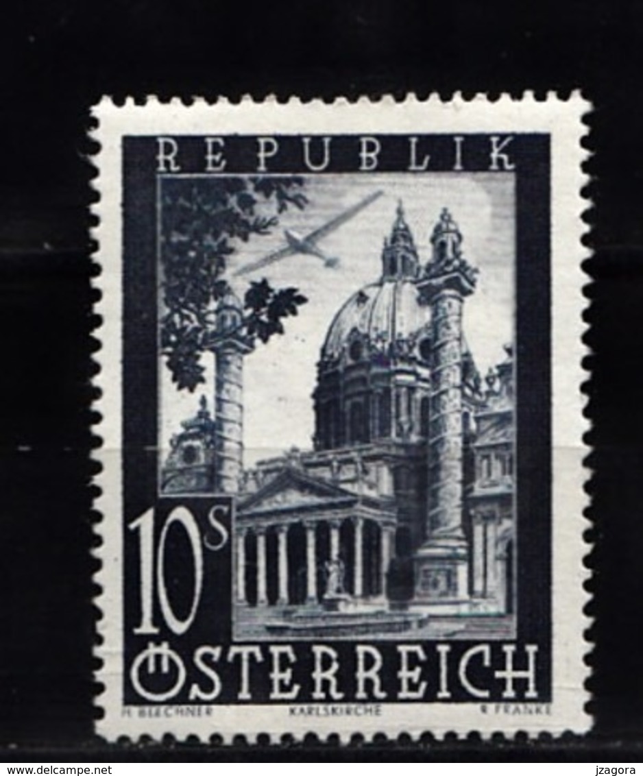 ARCHITECTURE St.Charles Church Kirche Eglise Vienna  AUSTRIA ÖSTERREICH AUTRICHE 1947 MI 828 SC C53 Flugpost Air Mail - Ongebruikt