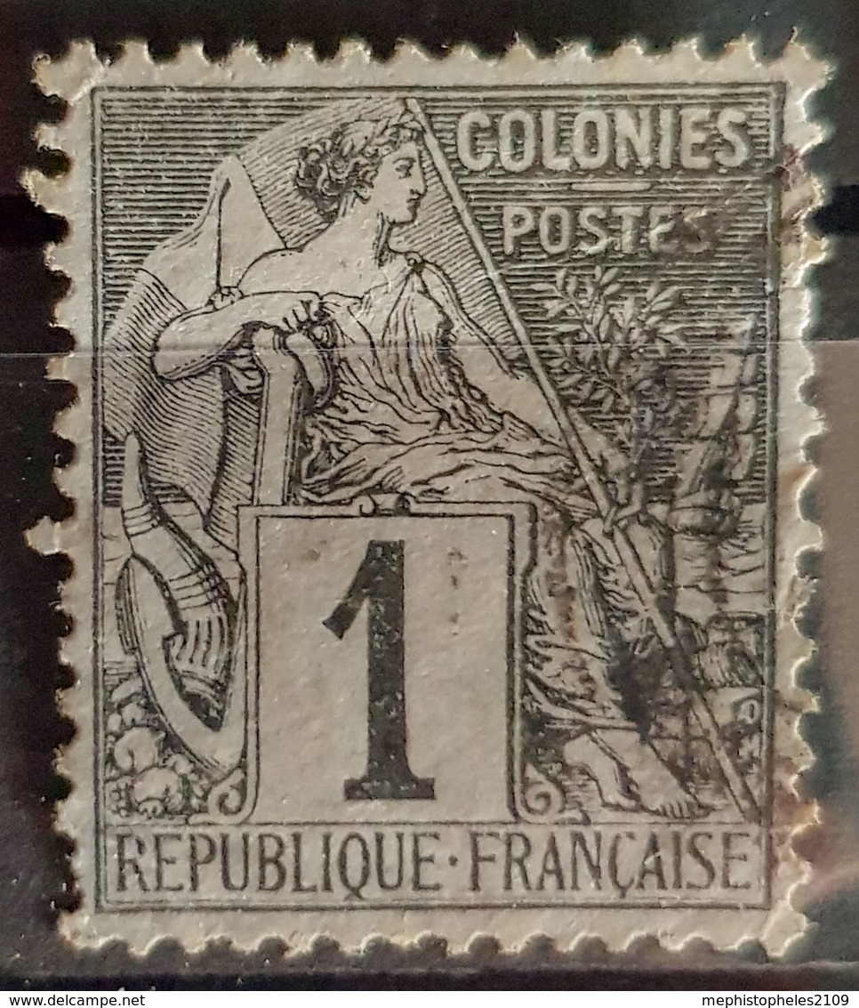 COLONIES FRANCAISES 1881 - Canceled - YT 46 - 1c - Alphee Dubois