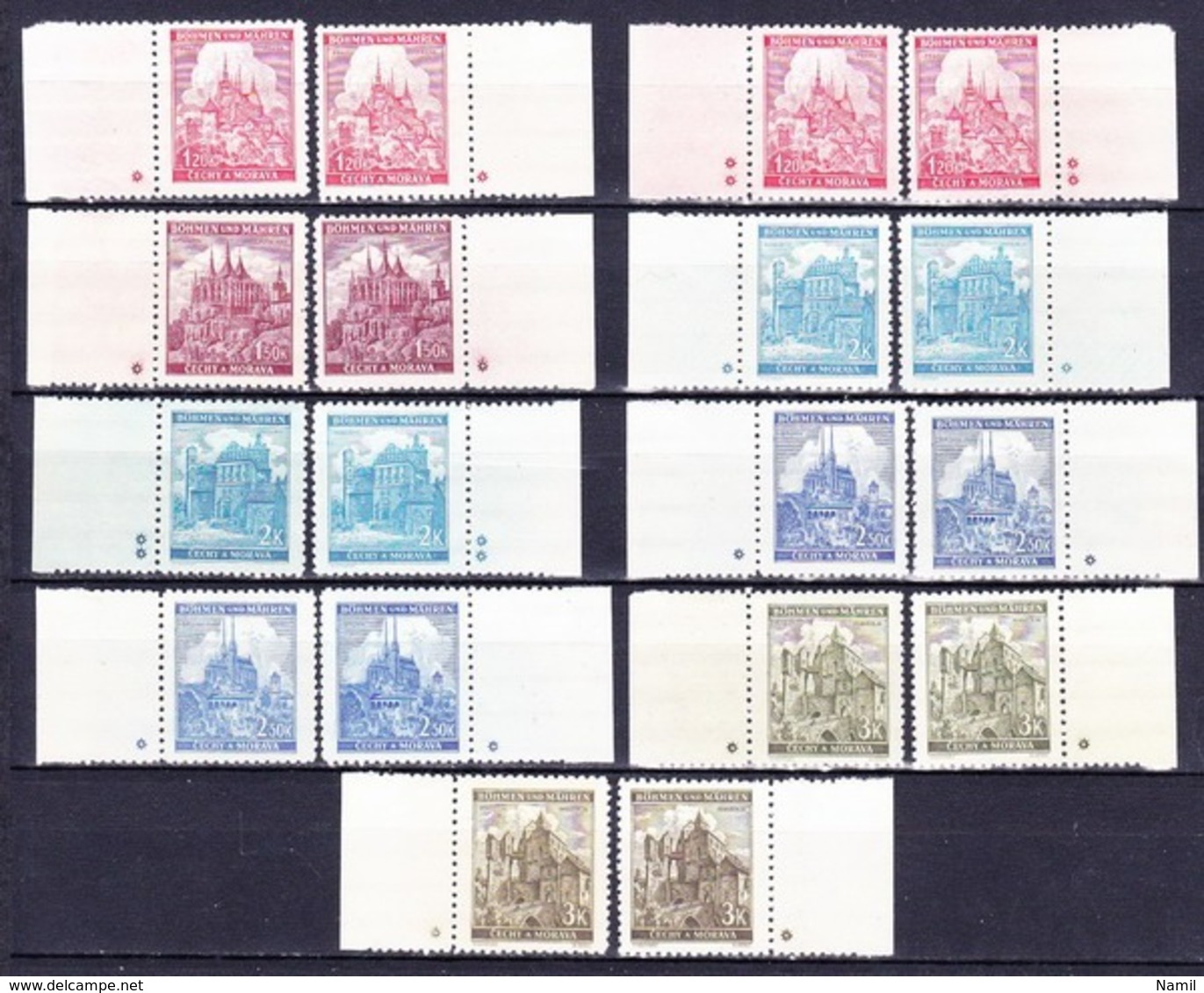 Boheme Et Moravie 1941 Mi 68-72 (Yv 50-5), (MNH)** Bdf Avec Croix (kreuz) - Unused Stamps