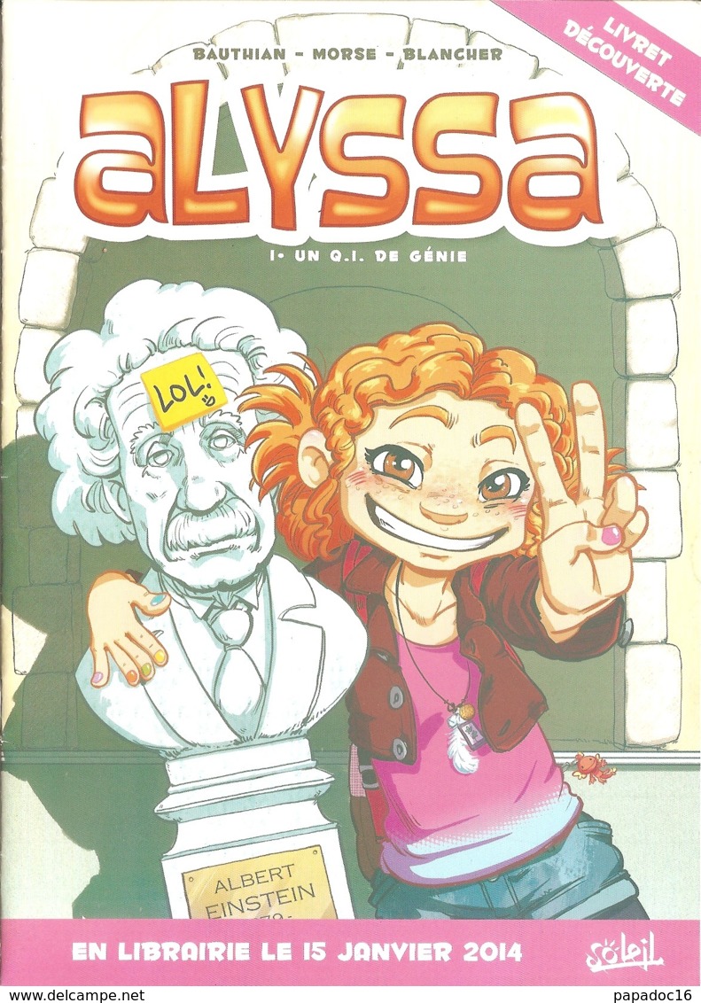 BD - Livret Découverte - Alyssa (6 P. Du Tome 1 : Un Q.I. De Génie) - éd. Soleil 2014 - Ill. Rebecca Morse - Dossiers De Presse