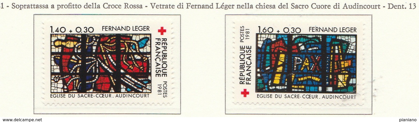 PIA-FRA-1981:Per La Croce Rossa-Vetrate Di Fernand Léger Nella Chiesa Del Sacro Cuore Di Audincourt   - (Yv  2175-76) - Vetri & Vetrate
