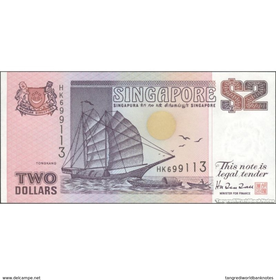 TWN - SINGAPORE 28 - 2 Dollars 1992 Prefix HK UNC - Singapur