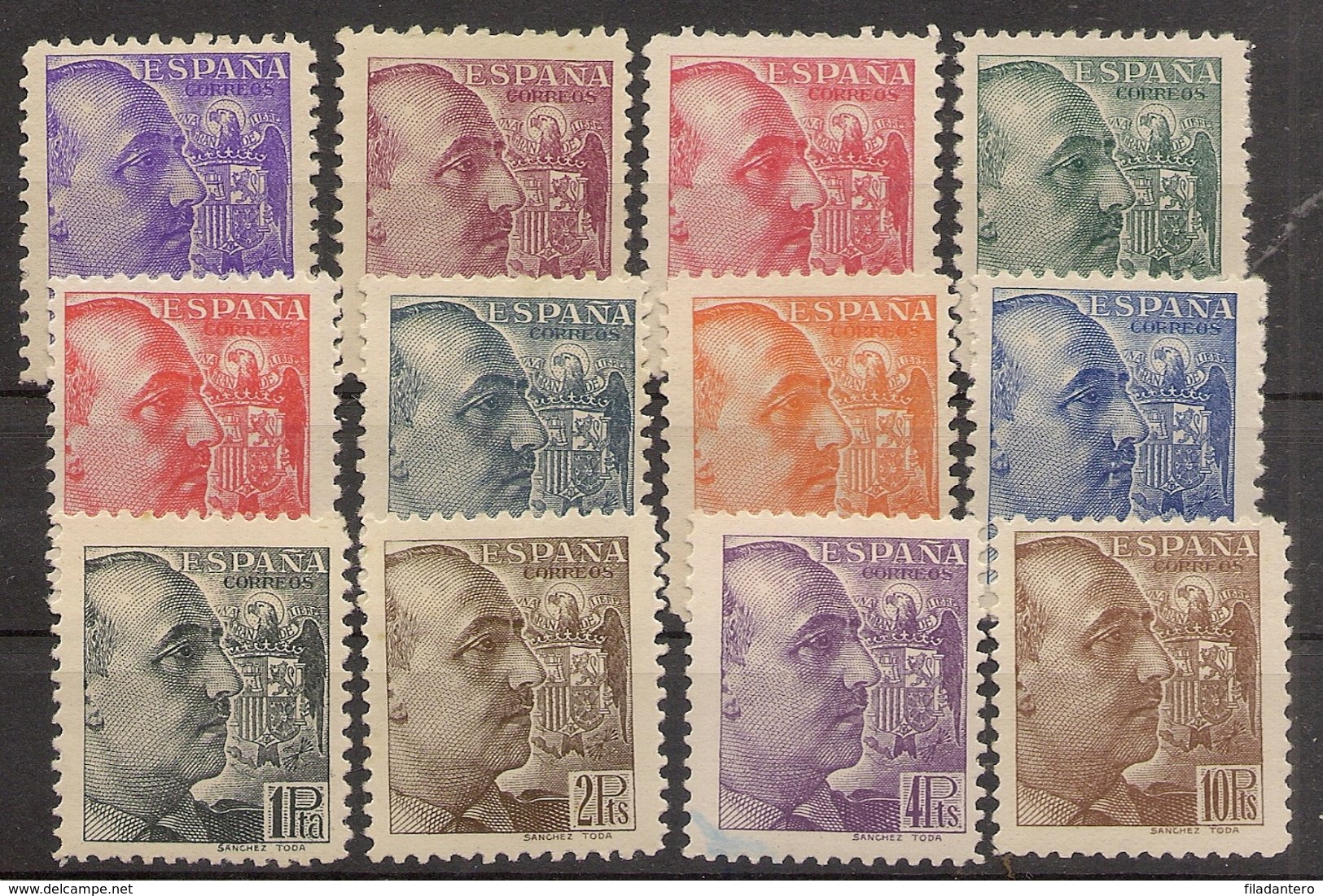 España Edifil 867/878** LUJO General Franco 1939 Serie Completa NL884 - Nuevos