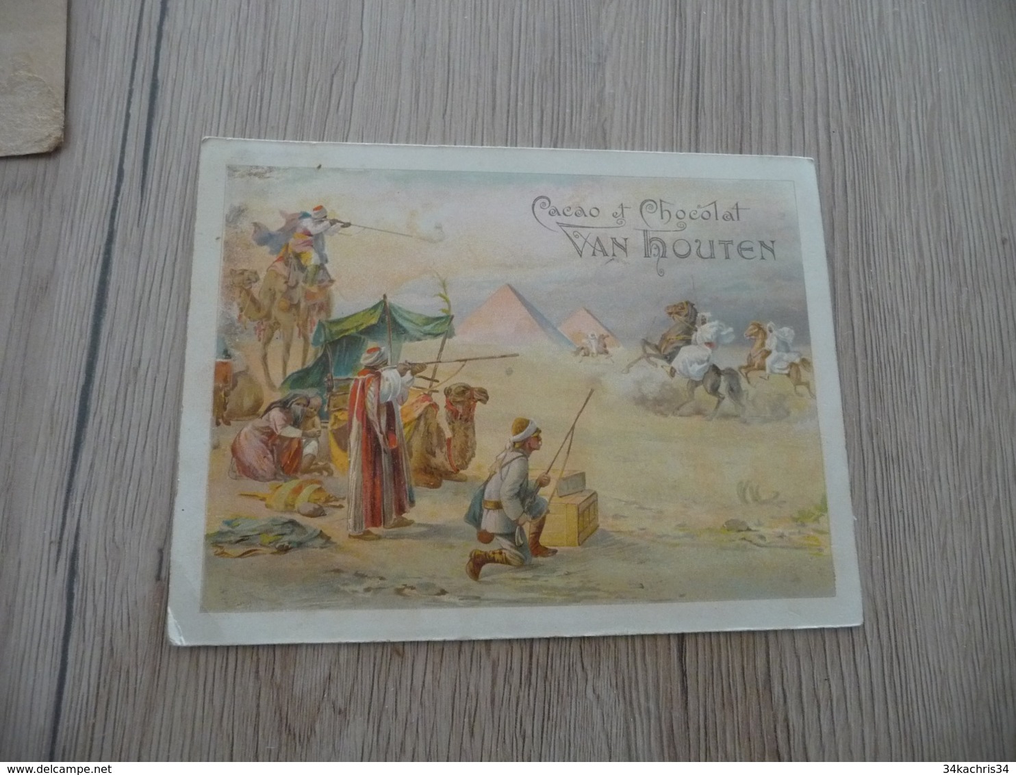 Chromo  Pub Publicitaire Grand Format Cacao Van Houten Grand Format Orientalisme Guerre - Van Houten