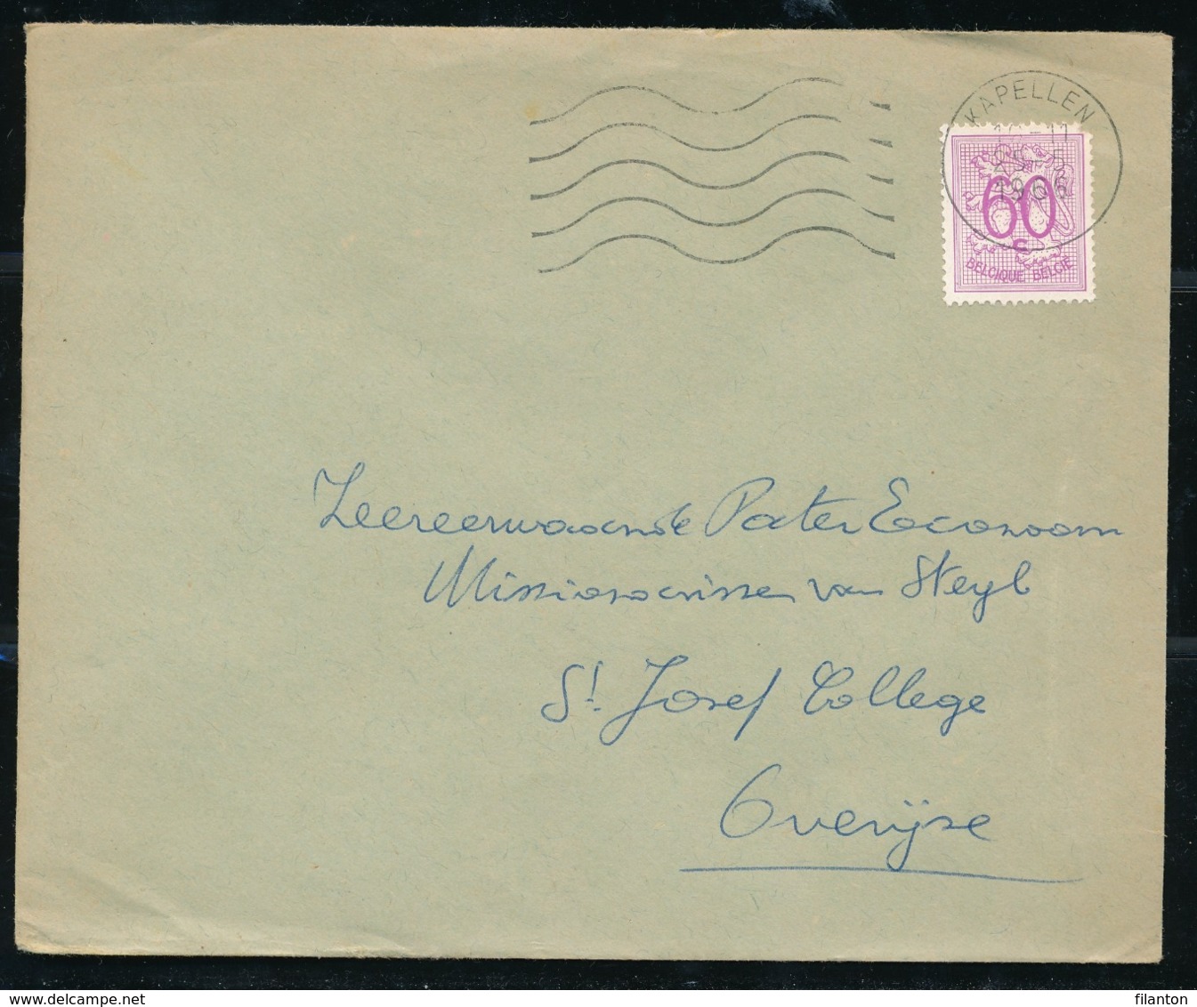 BELGIE - Enveloppe - Cachet  "KAPELLEN" - (ref. BR-138) - 1977-1985 Chiffre Sur Lion