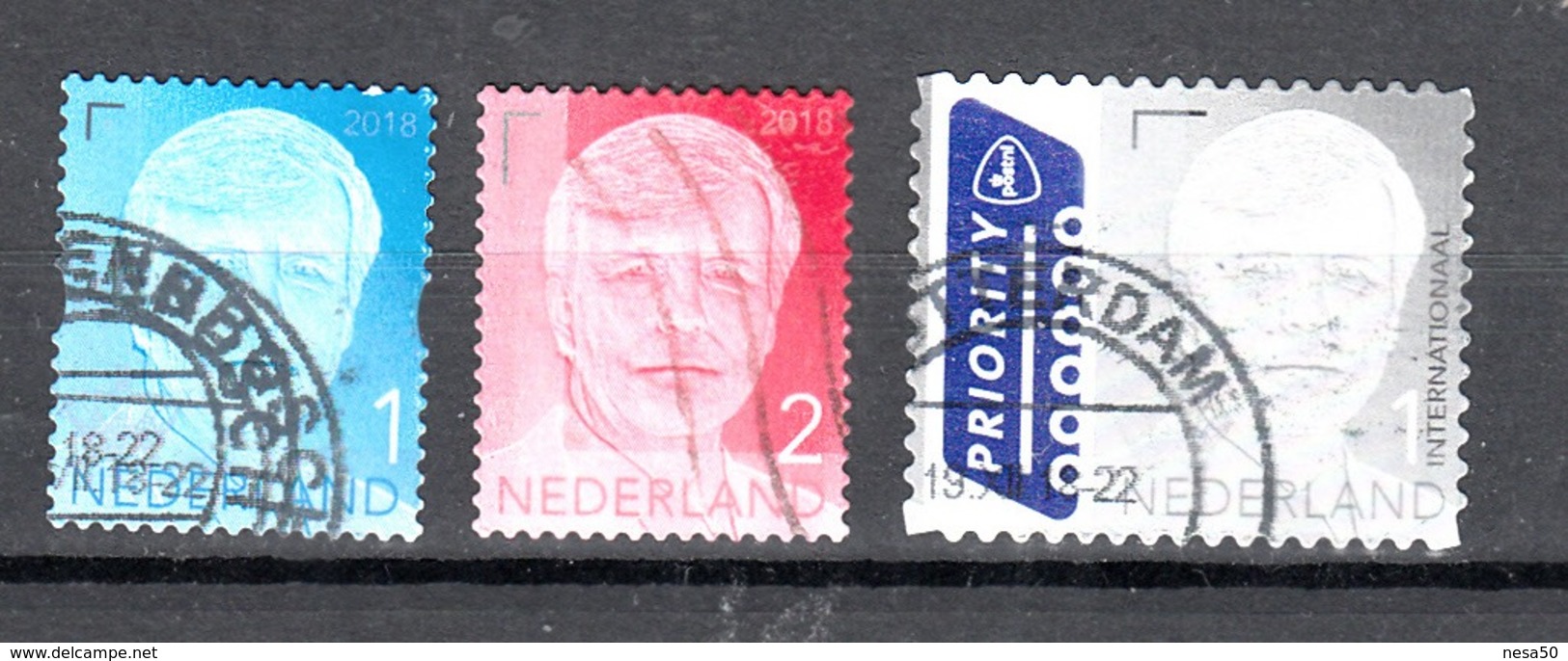 Nederland 2018 Nr 3708 - 3710, Mi Nr ?? Koning Willem-Alexander Gestempeld - Usati