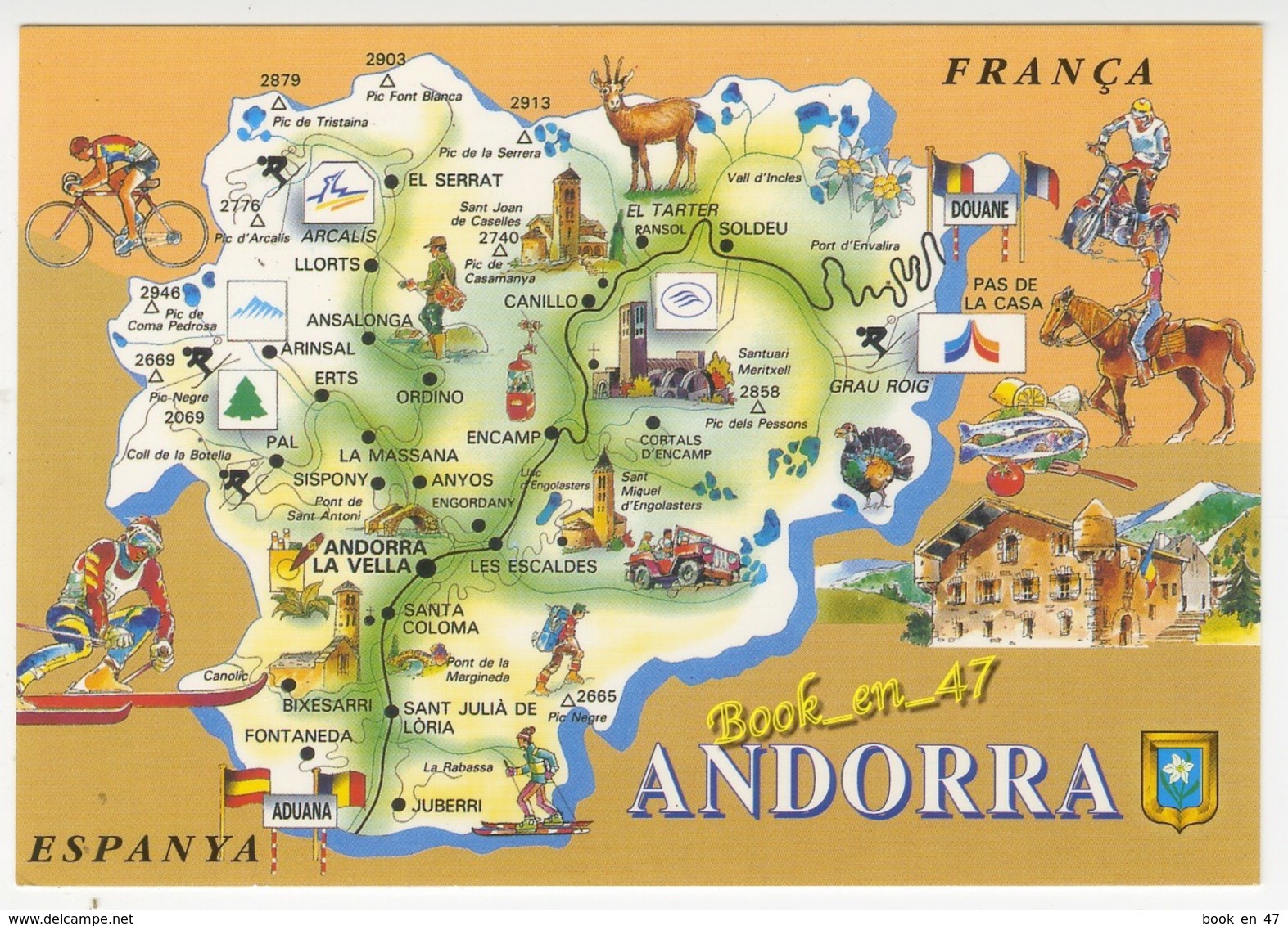 {81077} Andorra , Carte Et Illustrations ; Andorre - Cartes Géographiques