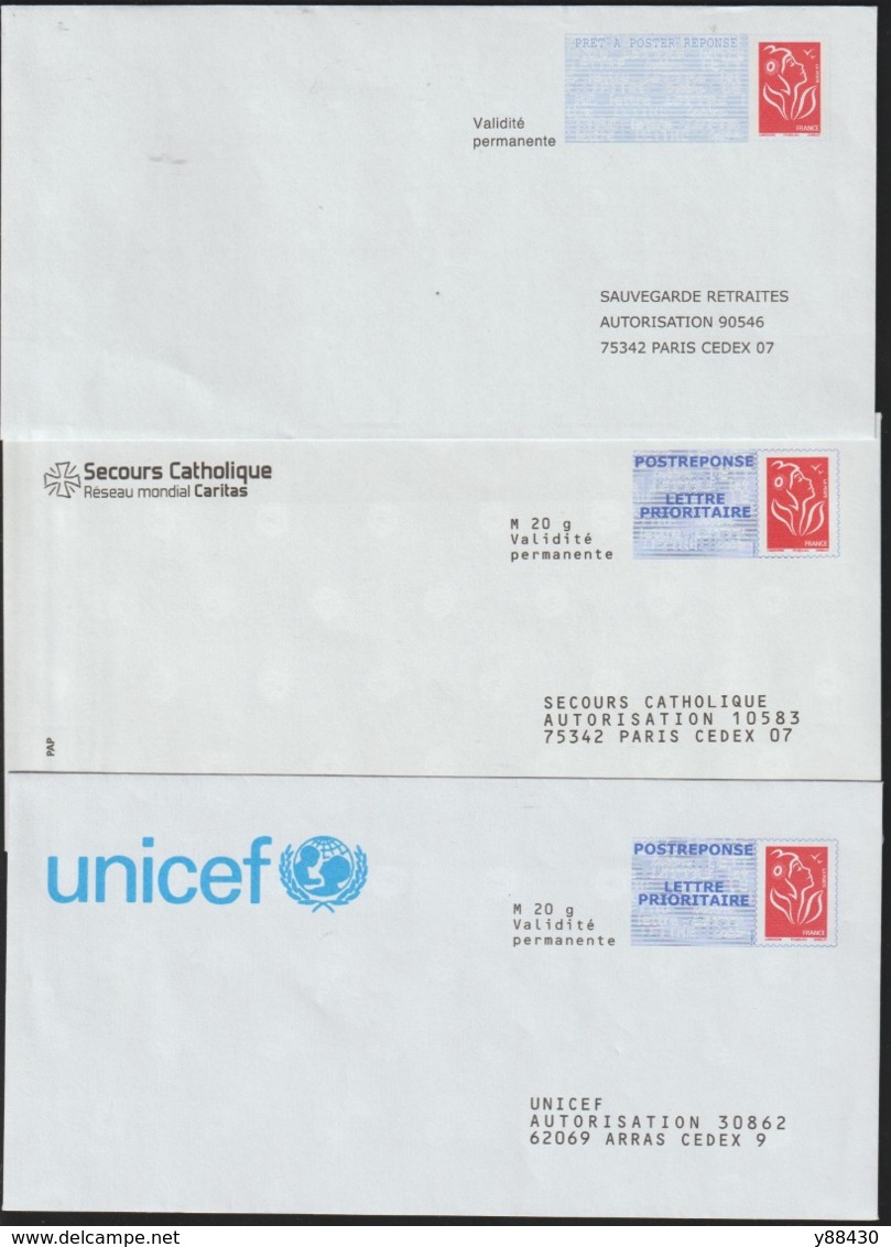 Lot De 3 Enveloppes PAP - Neuf ** - N° 3734A  Marianne De Lamouche - Philaposte - Voir Les 2 Scannes Et Les Détails - PAP: Ristampa/Lamouche