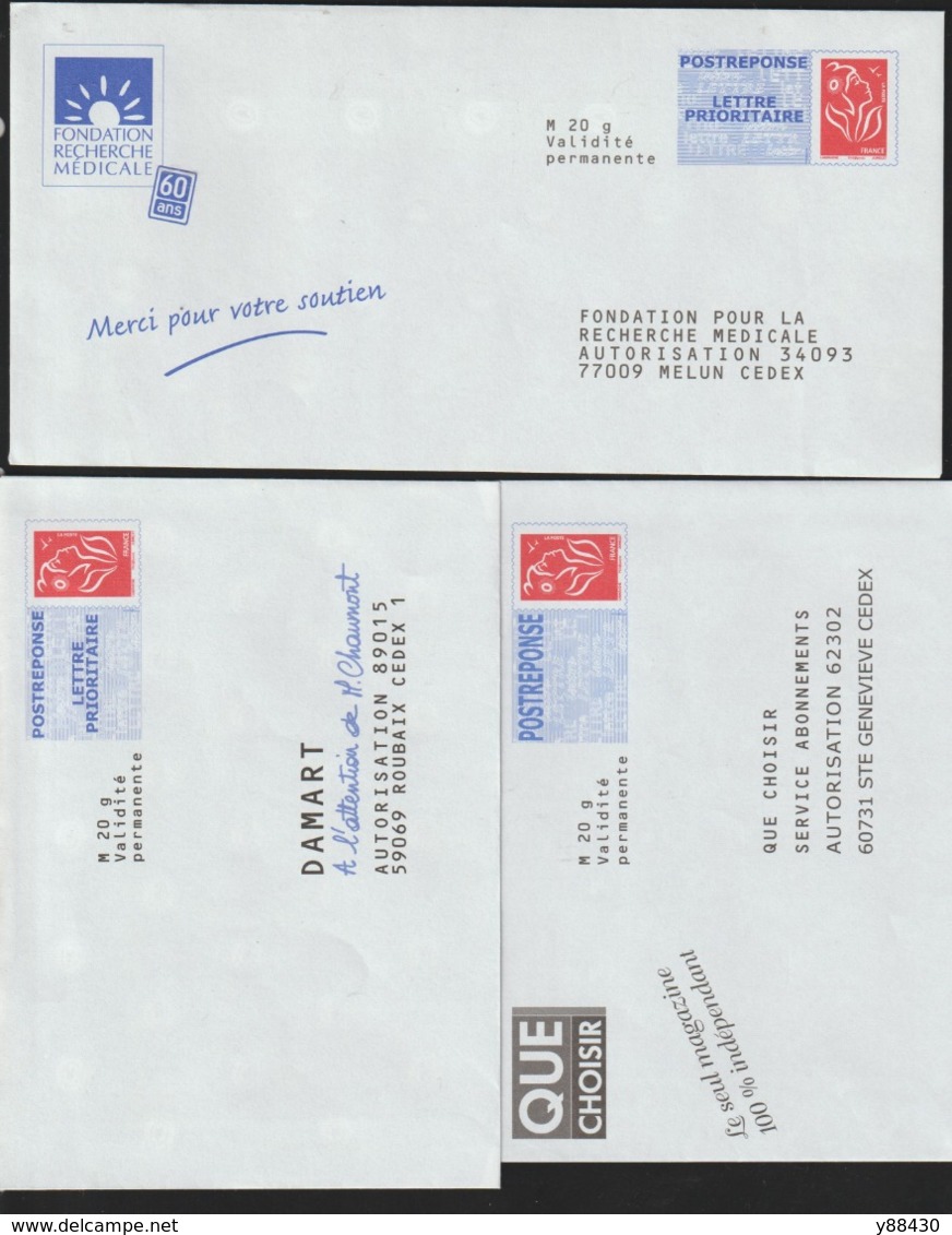 Lot De 3 Enveloppes PAP - Neuf ** - N° 3734A  Marianne De Lamouche - Philaposte - Voir Les 2 Scannes Et Les Détails - PAP: Antwort/Lamouche