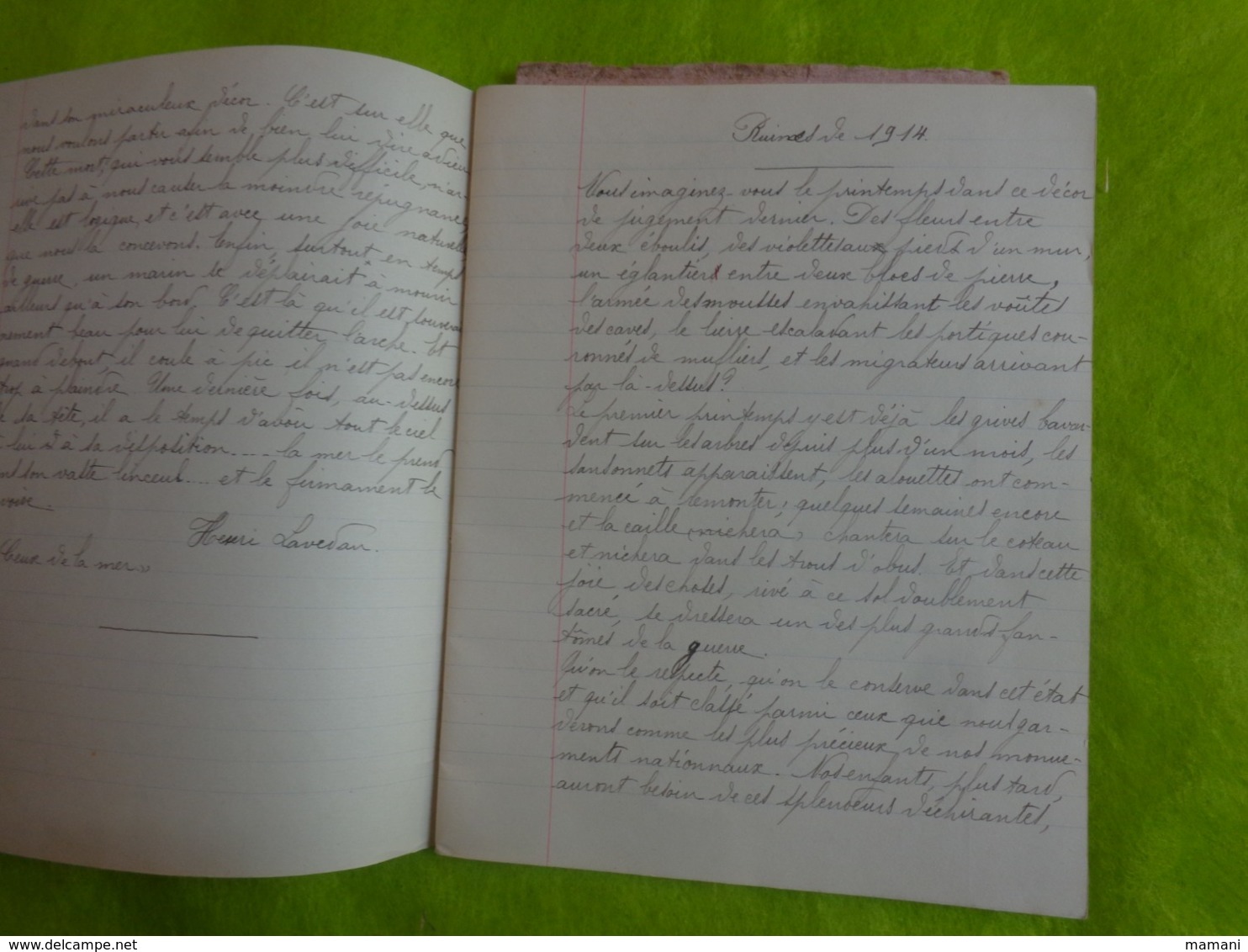 Cahier Manuscrit Militaria ???avec Des Chansons -des Recits -anecdote-caricature - Manuscrits