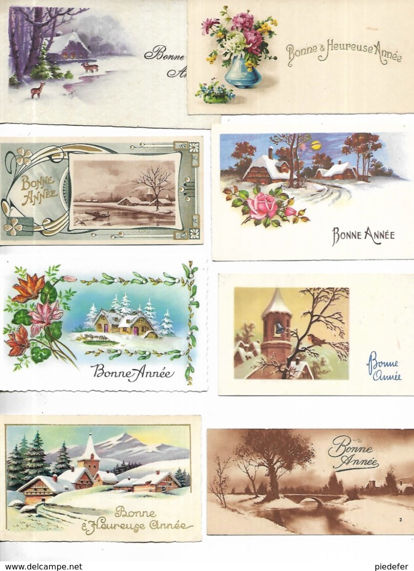 Lot De 40 Cartes Postales De Voeux " Bonne Année " - Toutes Scannées - Neujahr