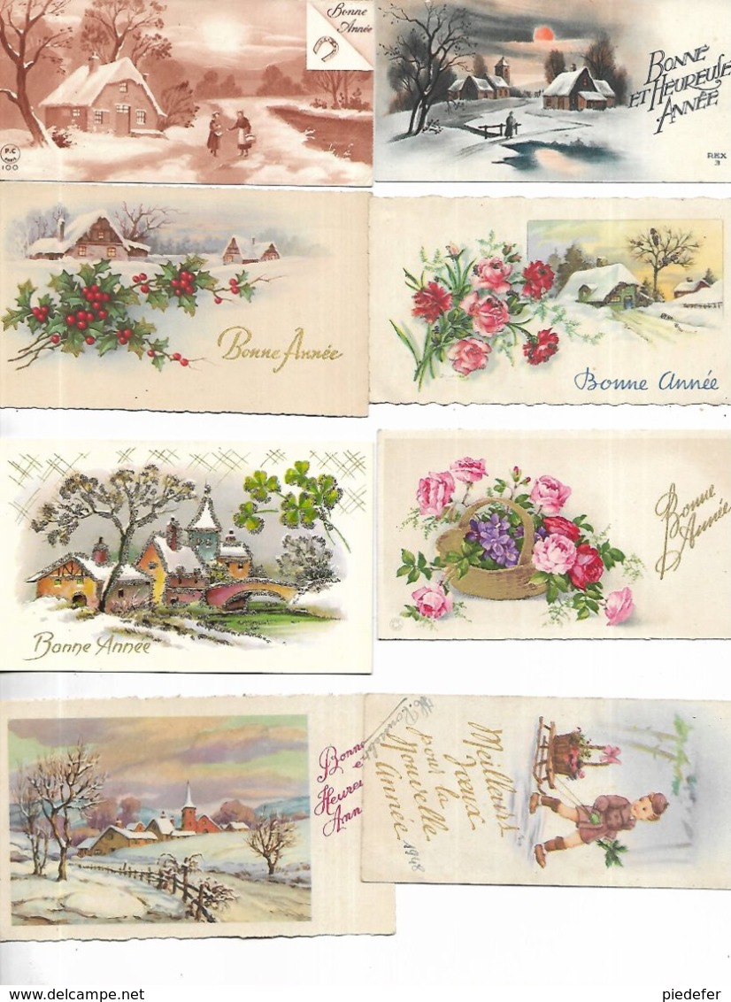 Lot De 40 Cartes Postales De Voeux " Bonne Année " - Toutes Scannées - Neujahr