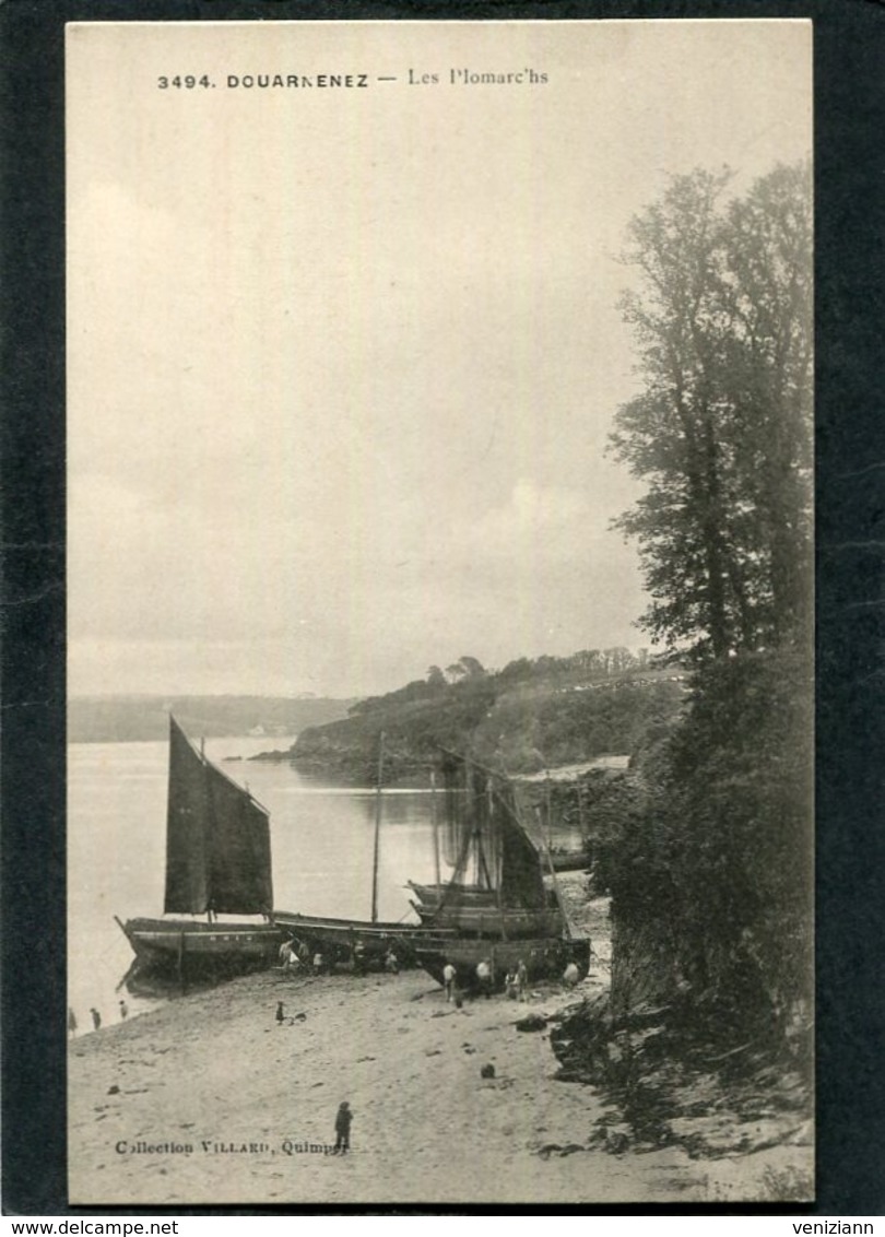 CPA - DOUARNENEZ - Les Plomarc'hs, Animé - Bateaux De Pêche - Douarnenez