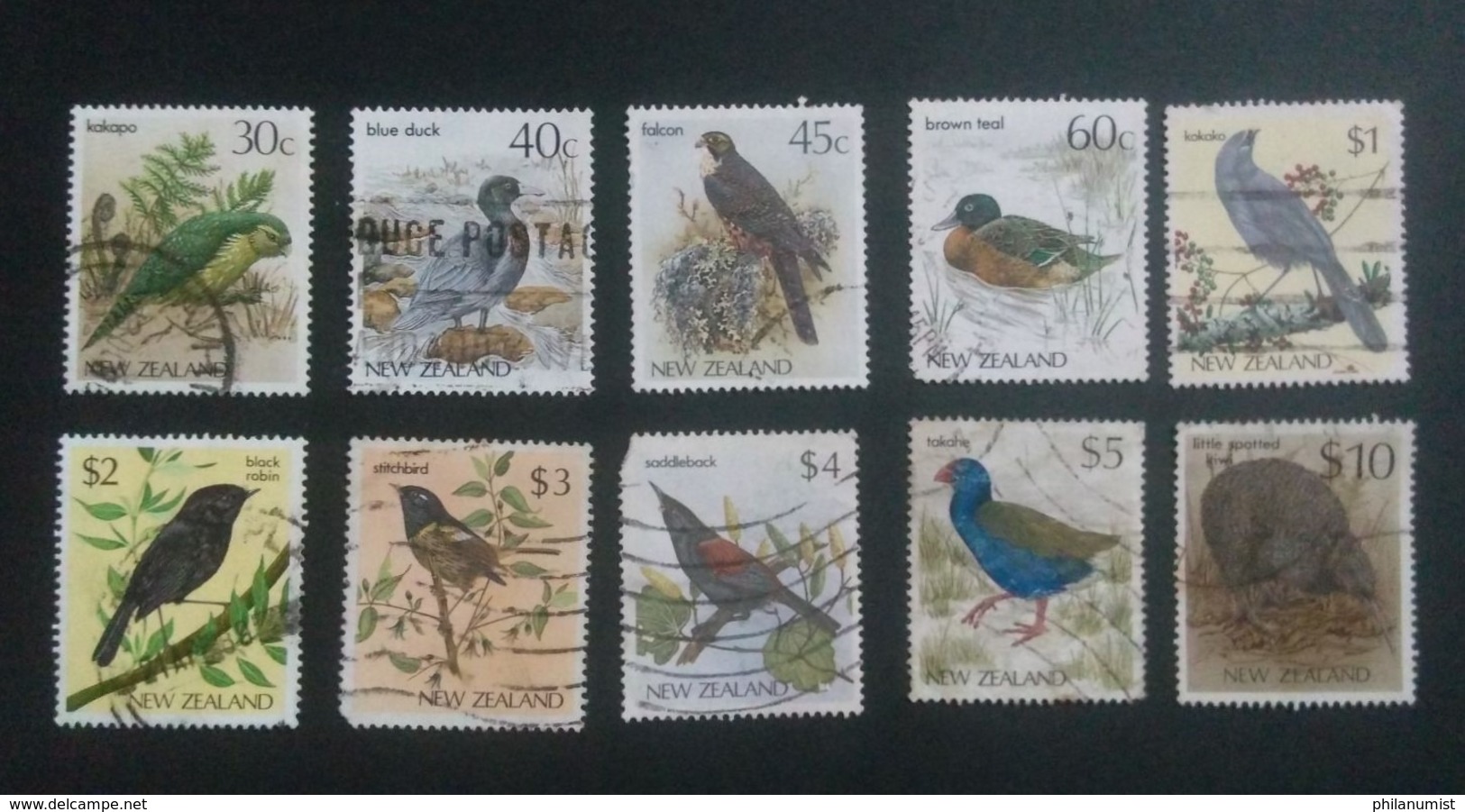 NEW ZEALAND BIRDS SET 1985-89 USED !! - Kiwis