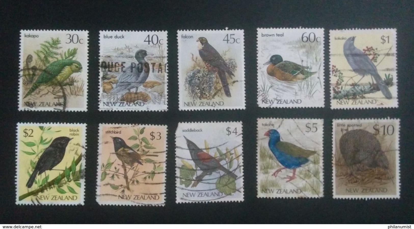 NEW ZEALAND BIRDS SET 1985-89 USED !! - Kiwi's