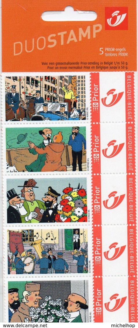 DUOSTAMP - HERGE - Tintin - 5 Timbres (sous Blister D'origine) - Autres & Non Classés