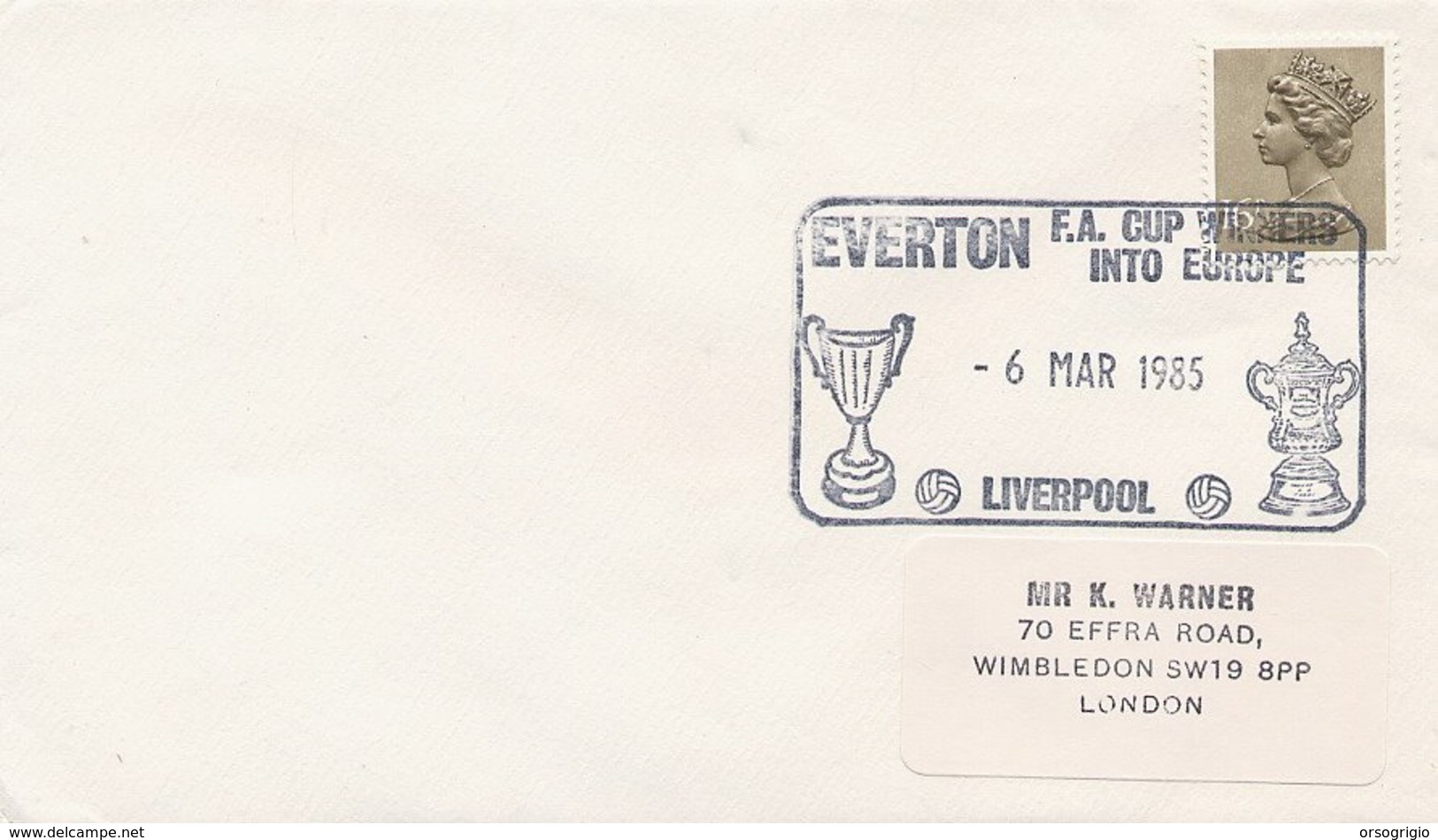 GRAN BRETAGNA - LIVERPOOL 6 MAR 1985 - F.A. CUP WINNERS INTO EUROPE -  Vincitore EVERTON - Europei Di Calcio (UEFA)