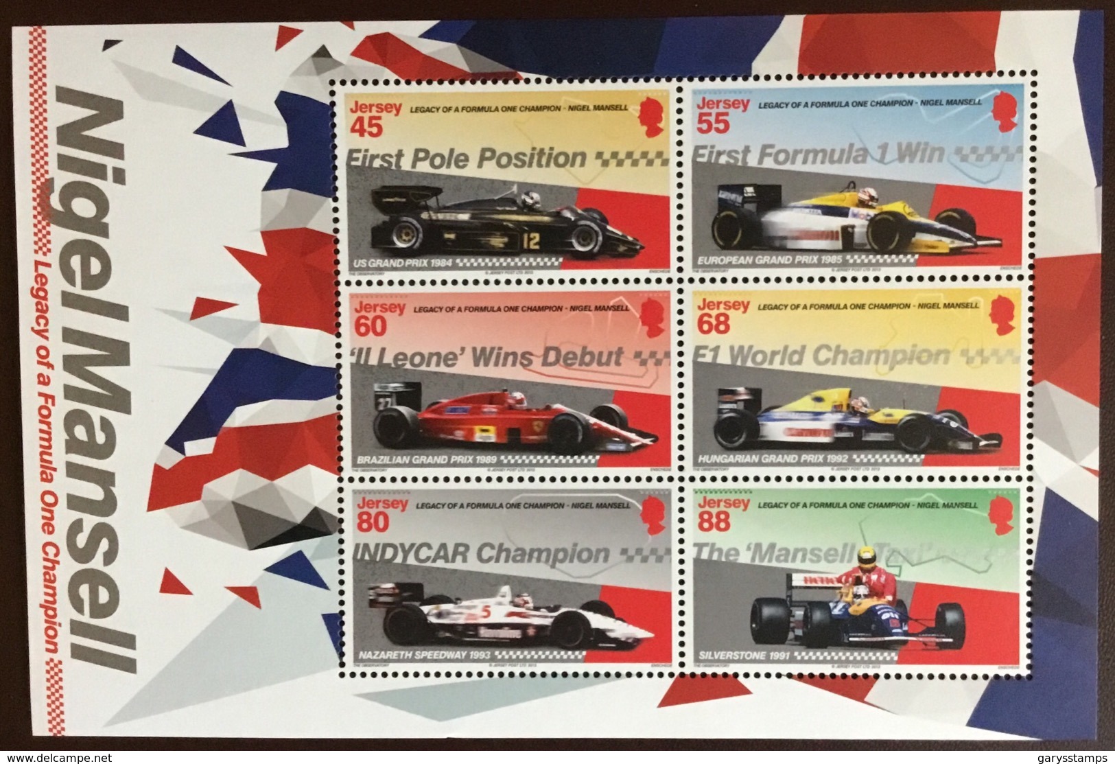 Jersey 2013 Motor Racing Formula 1 Cars Minisheet MNH - Jersey