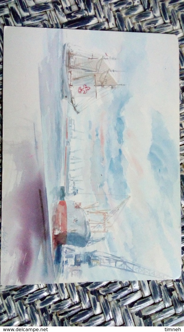 CPM. SAIL ART - Aquarel Peter HOFLAND - HOLLAND - PORT BATEAU CARGO - AQUARELLE - Malerei & Gemälde