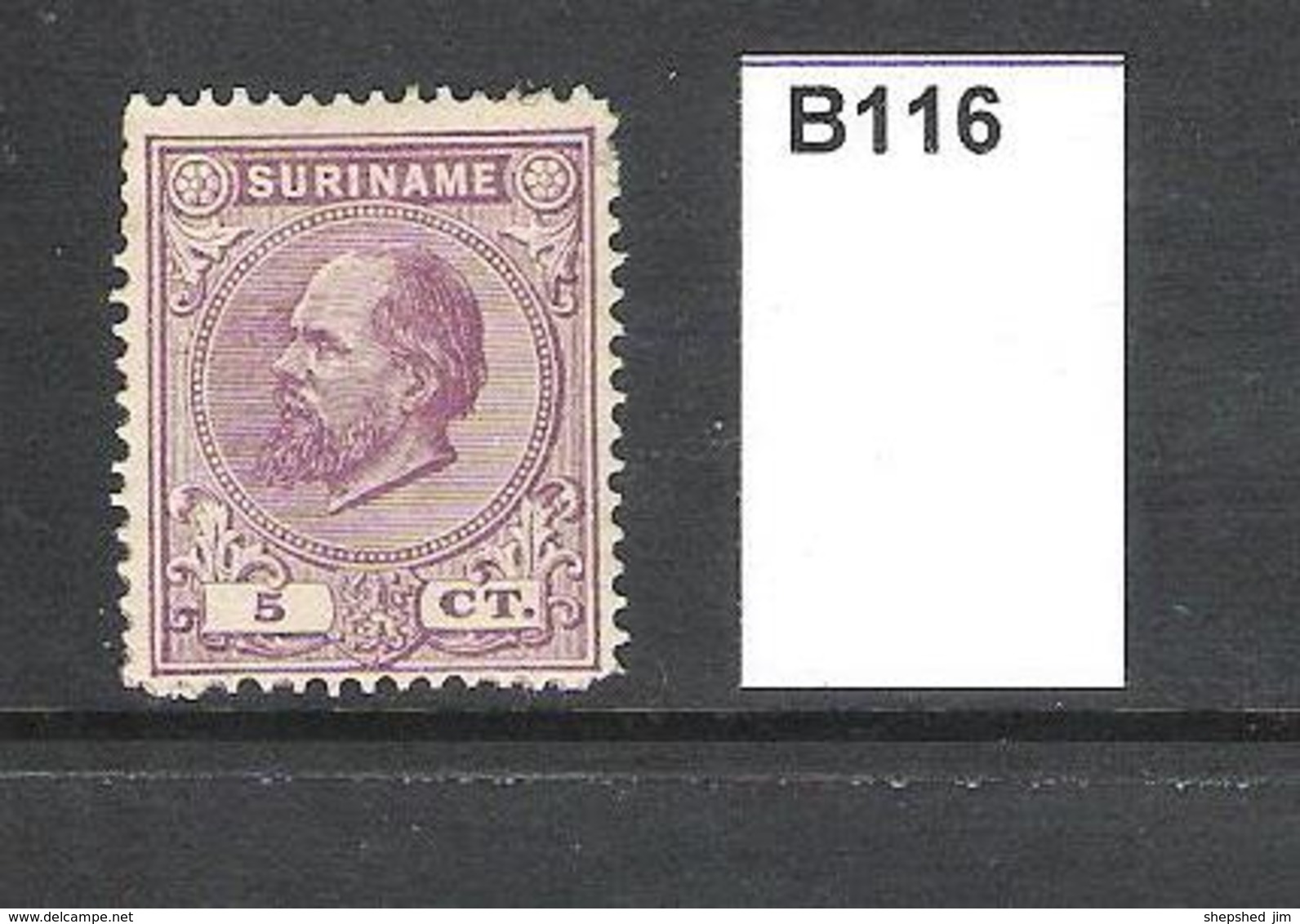 Surinam 1873 King Willem III 5c - Suriname